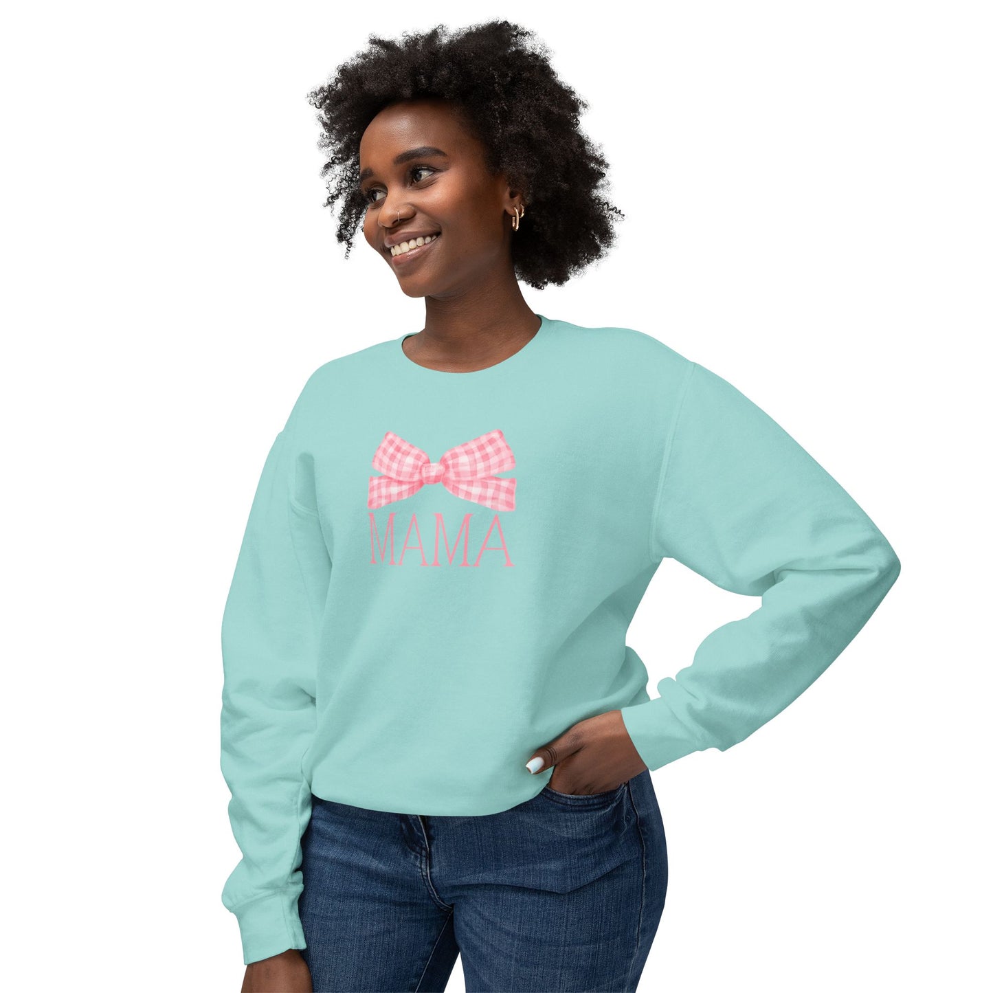 Pink Mama Bow Comfort Colors Sweatshirt
