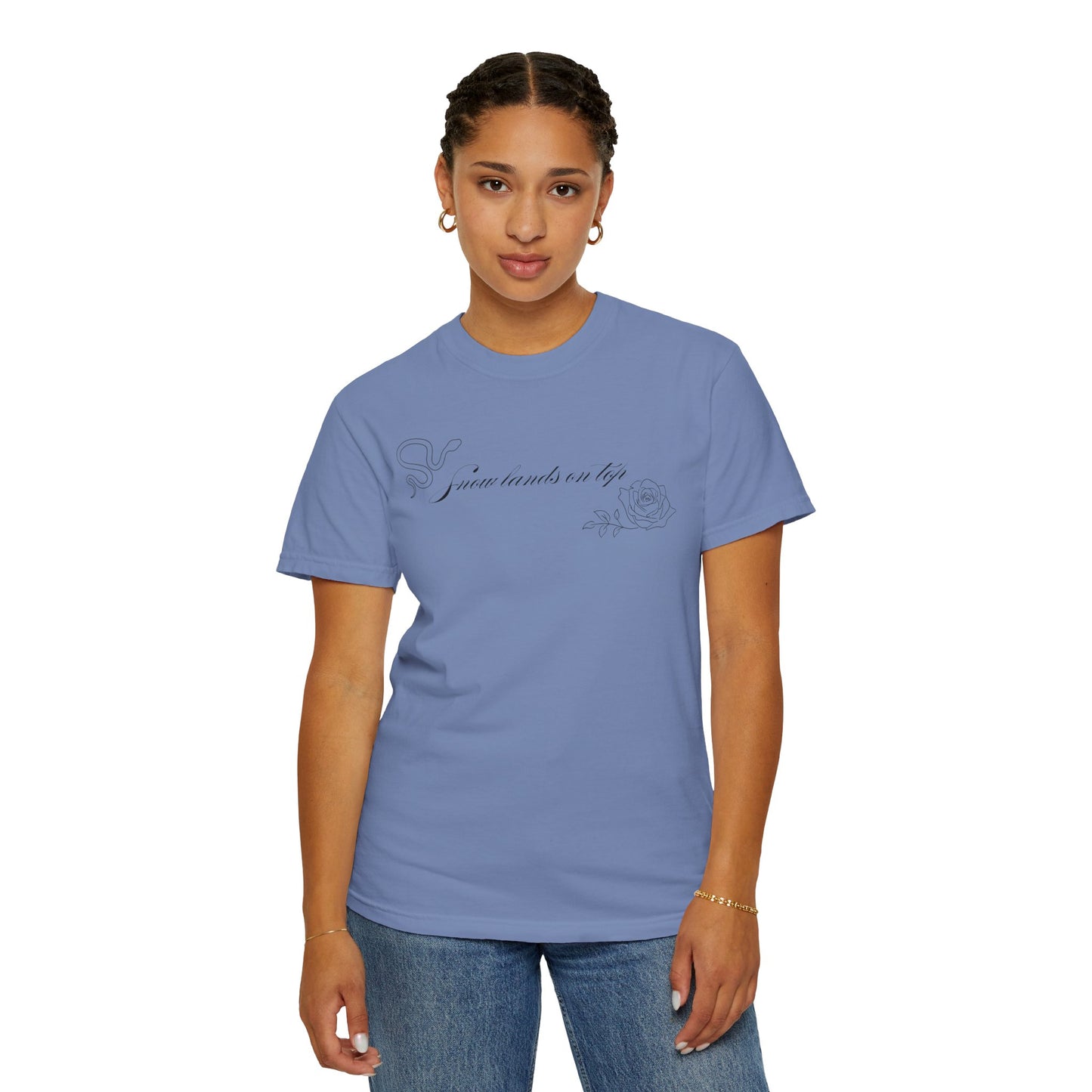 Snow Lands On Top Comfort Colors Tee