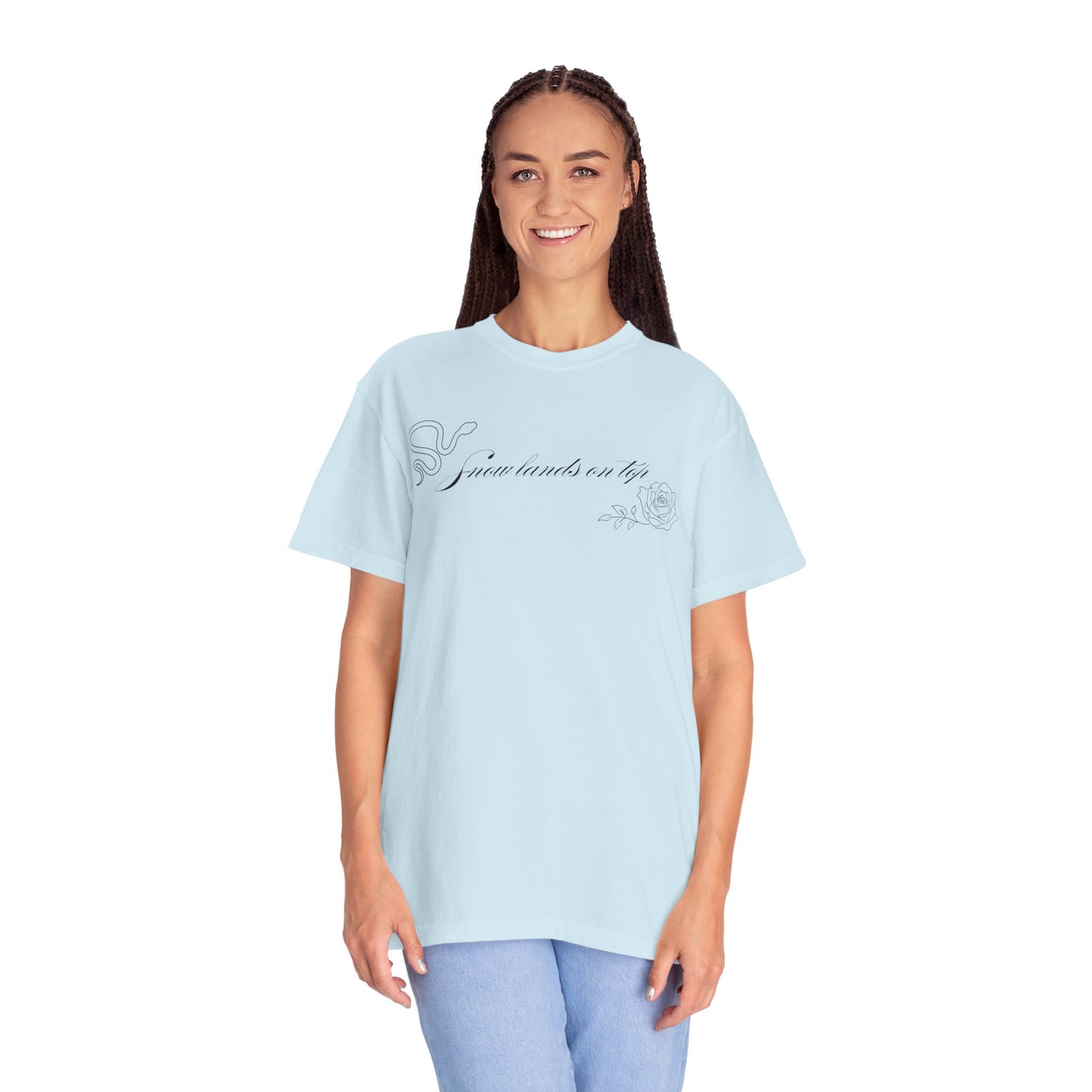 Snow Lands On Top Comfort Colors Tee