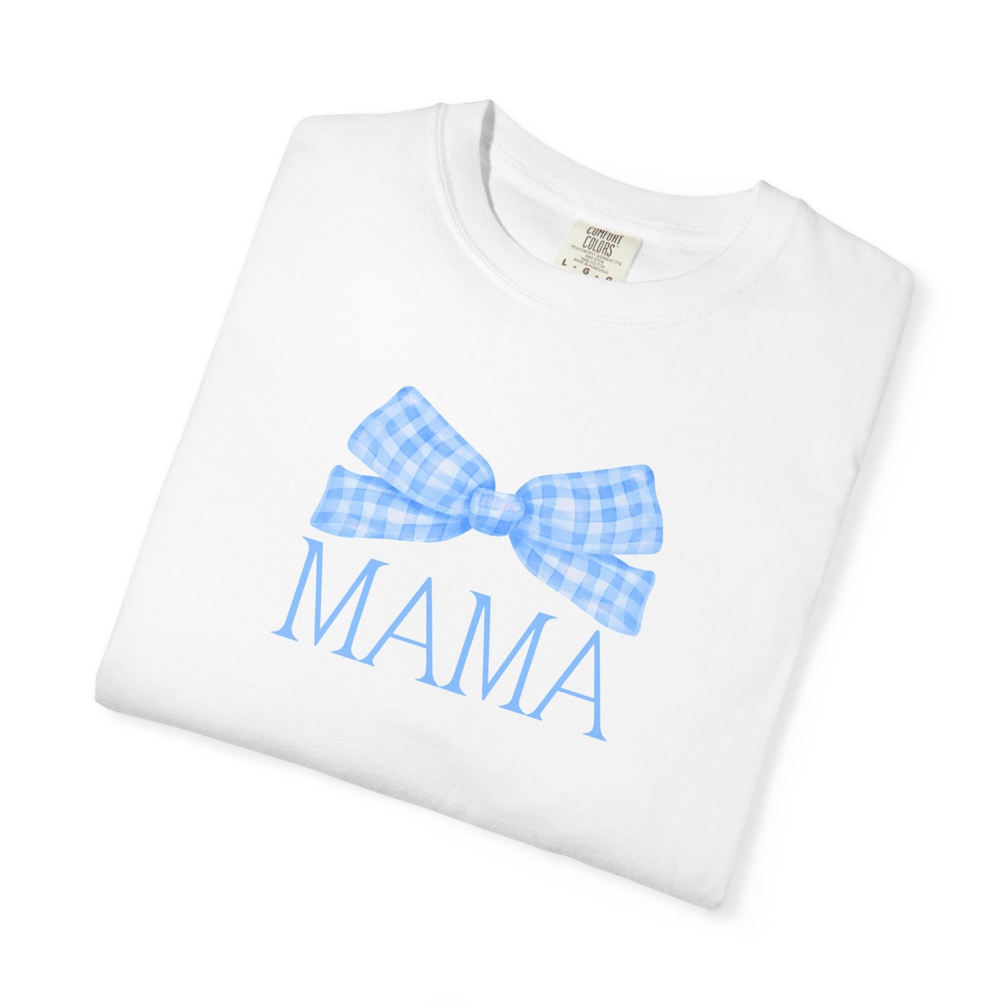 Mama Blue Bow Comfort Colors Tee