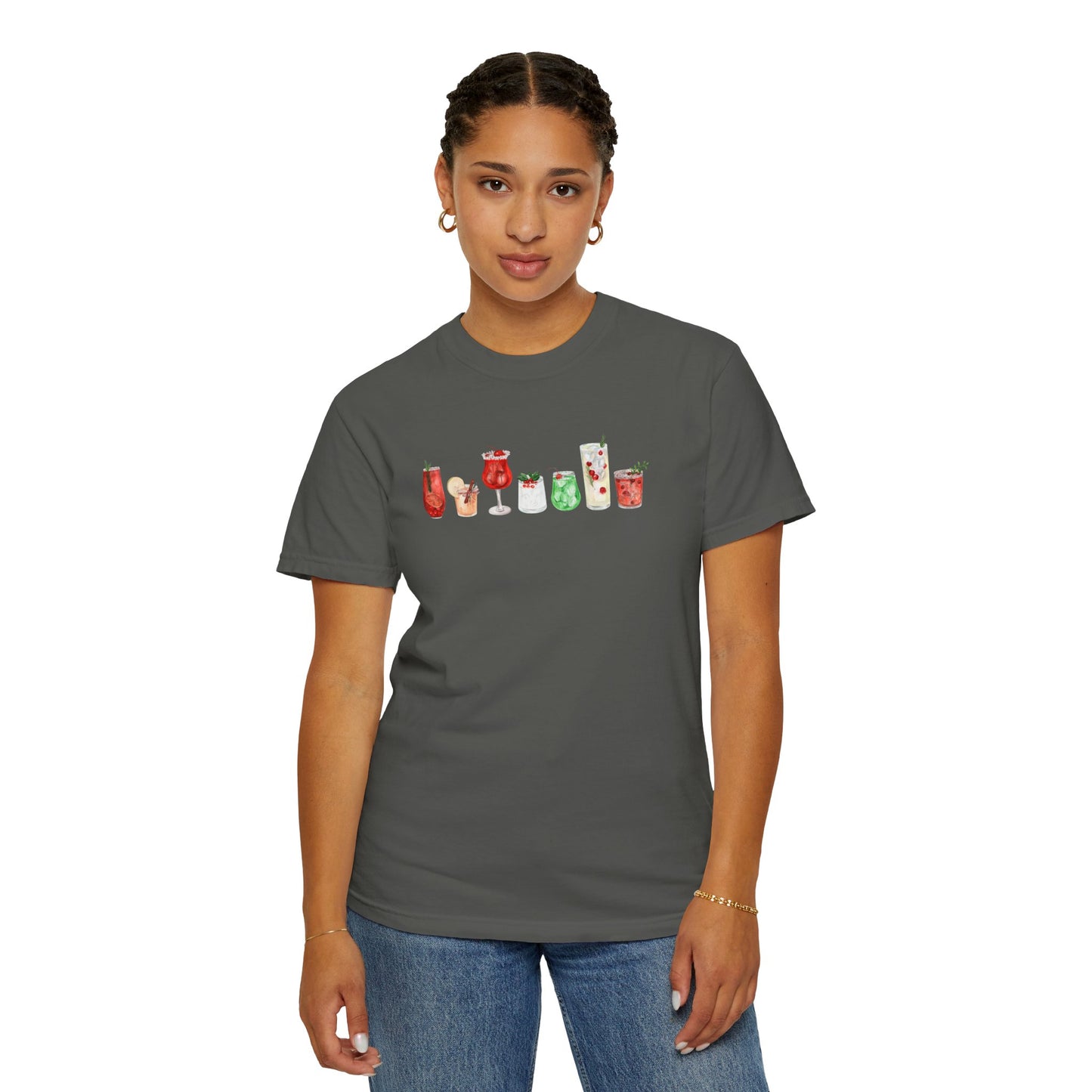 Christmas Cocktails Comfort Colors Tee