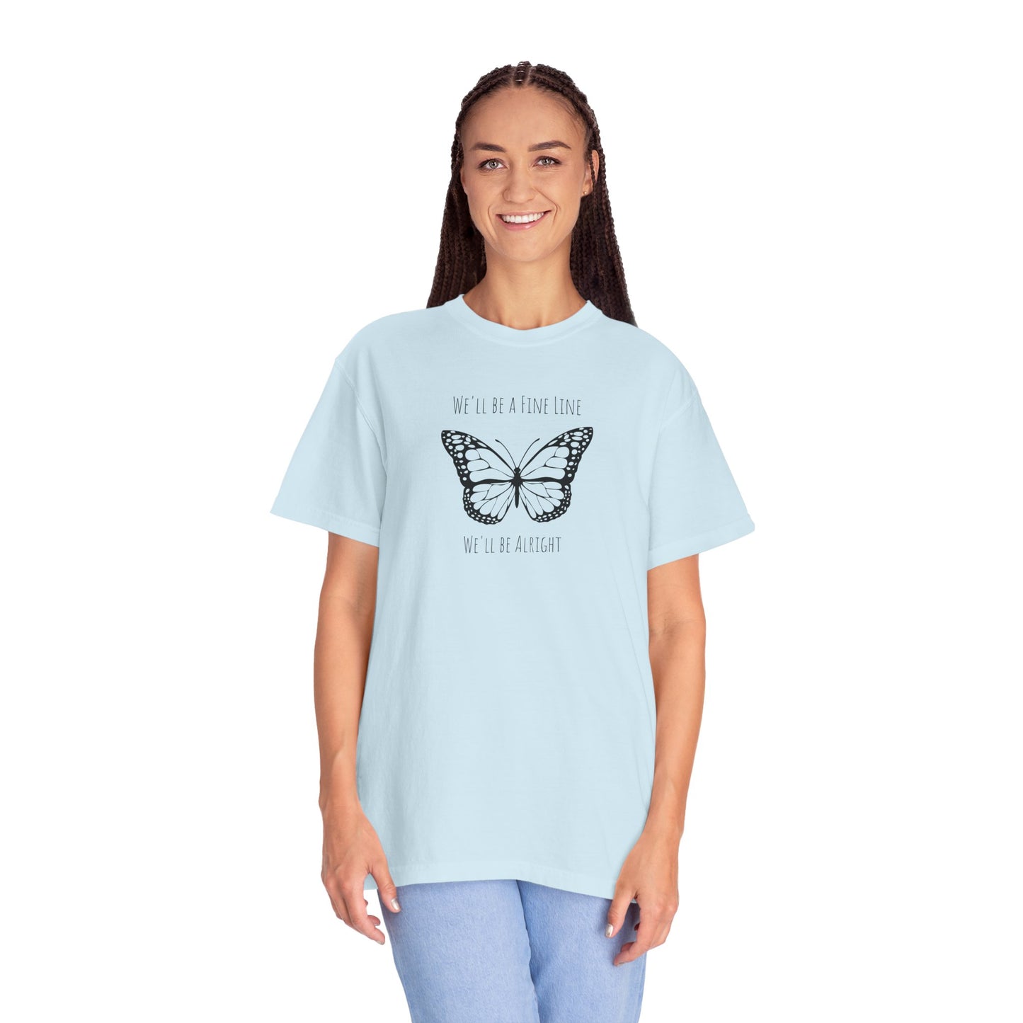 Fine Line Butterfly Comfort Colors Tee