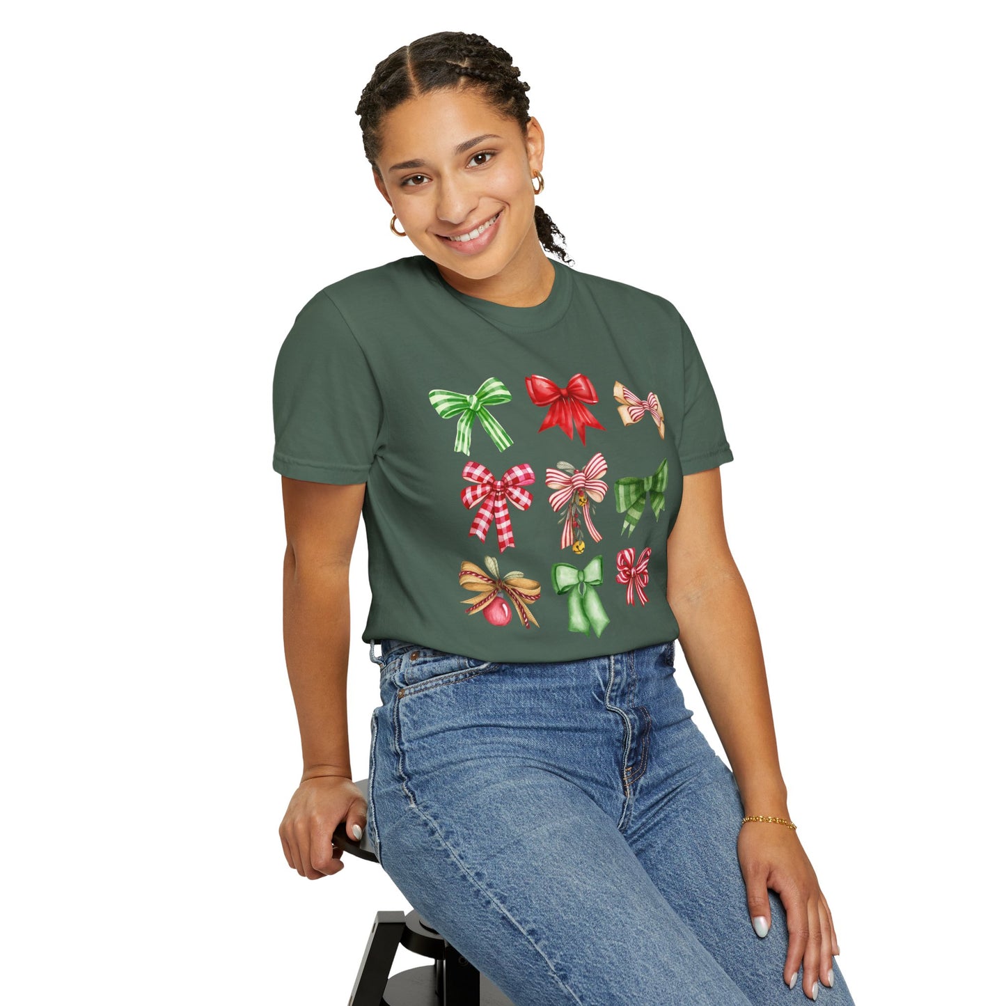 Christmas Bows Comfort Colors Tee