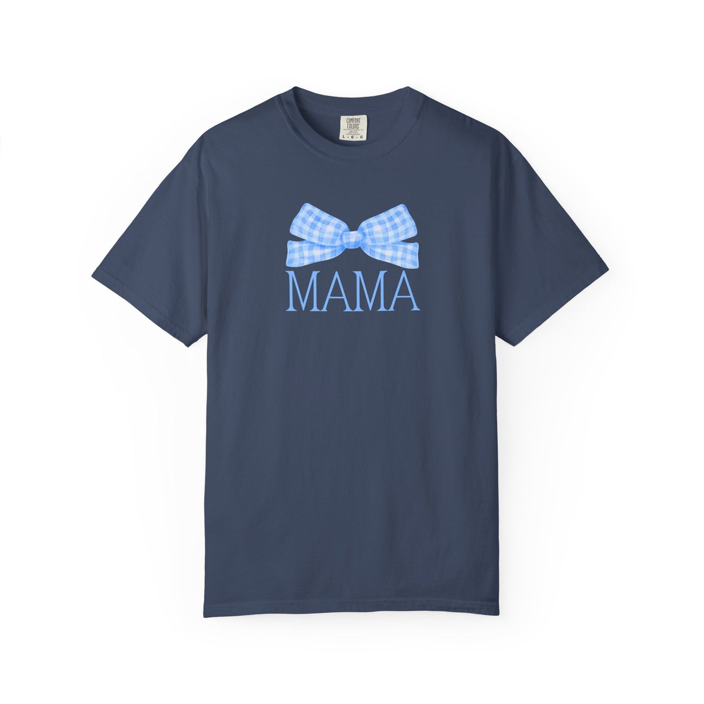 Mama Blue Bow Comfort Colors Tee