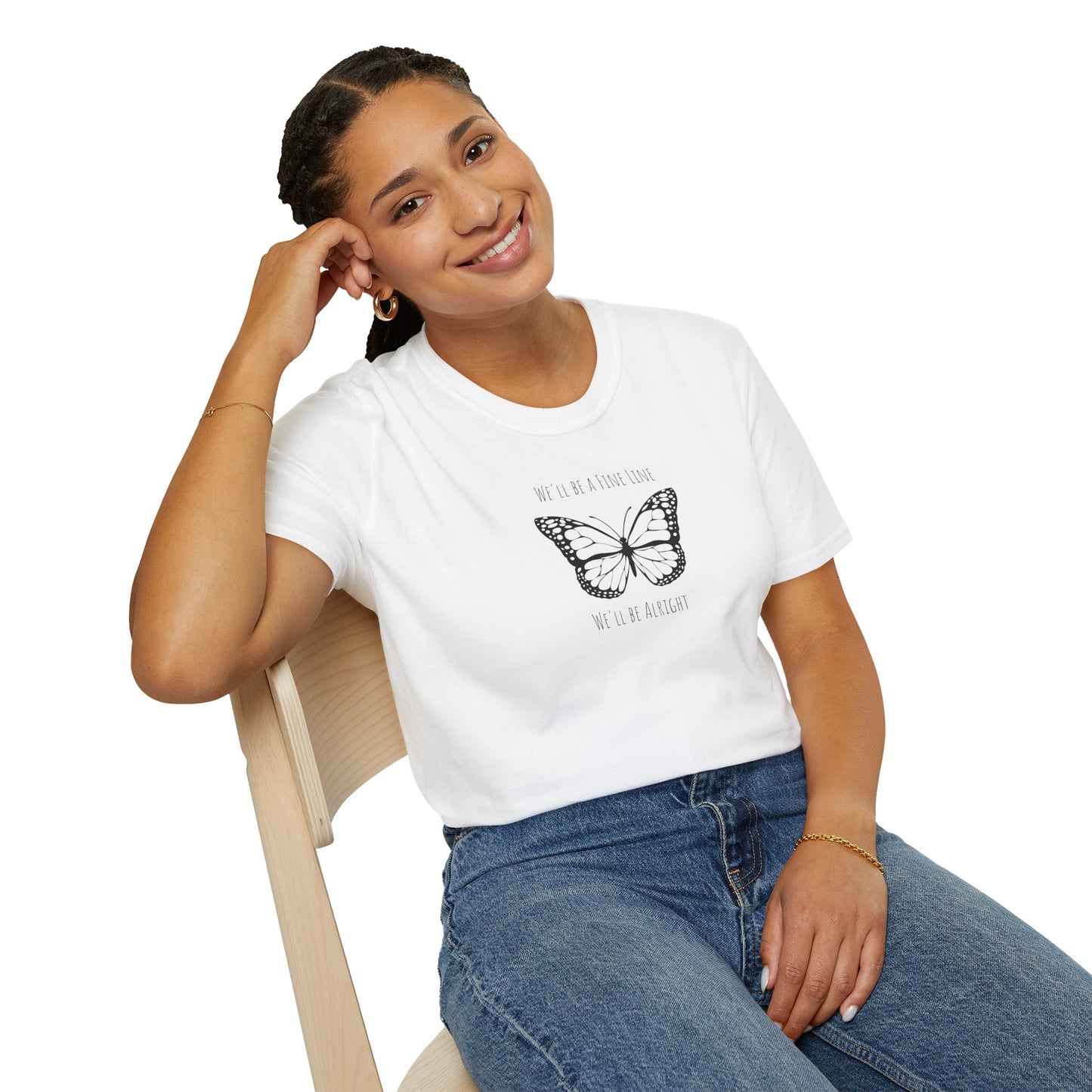 Fine Line Butterfly Soft Style Tee