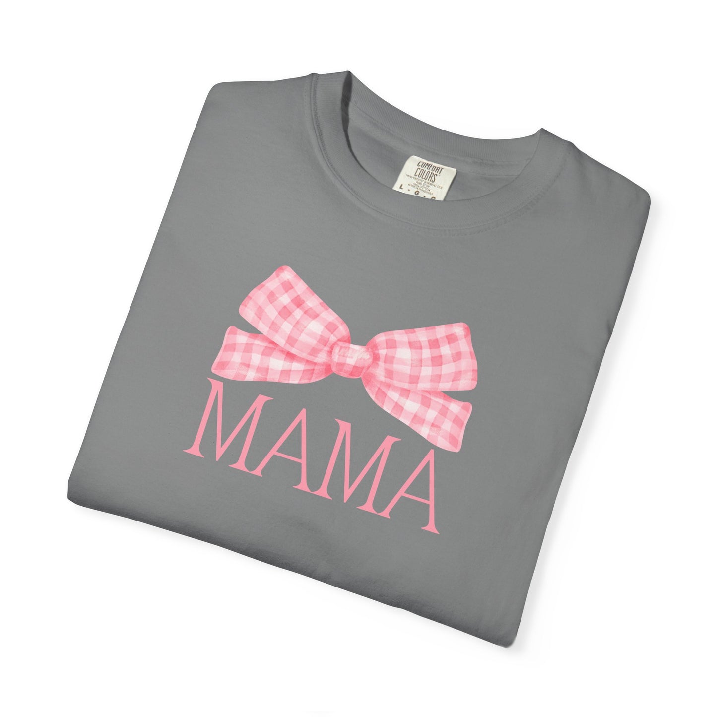 Mama Pink Bow Comfort Colors Tee