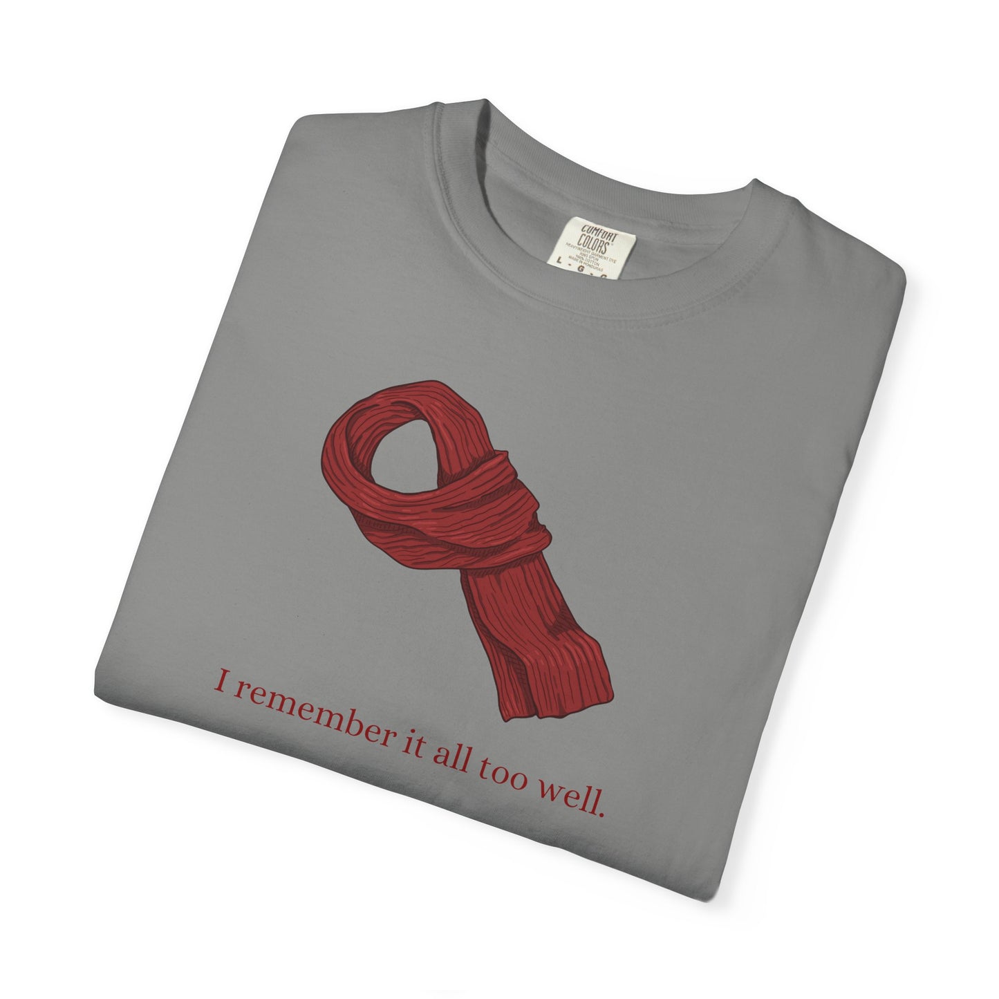 Red Scarf Comfort Colors Tee