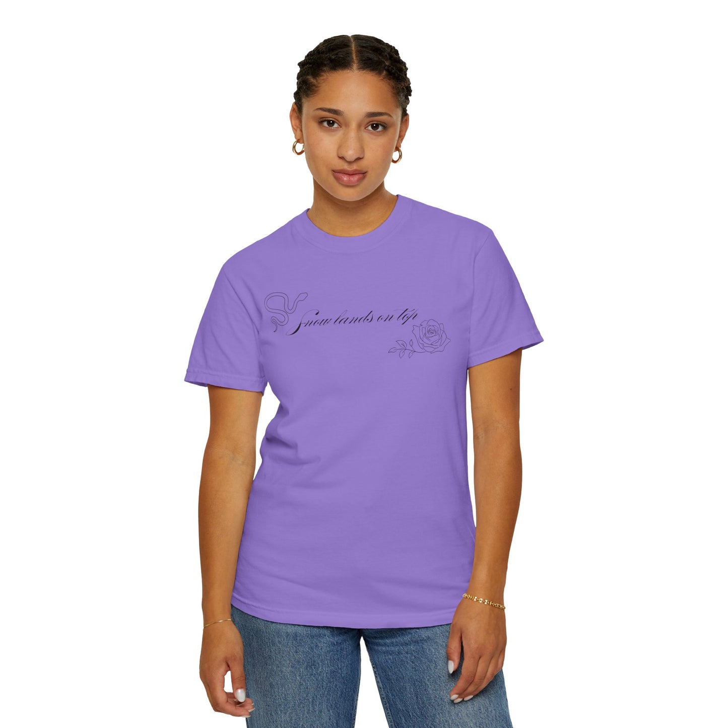 Snow Lands On Top Comfort Colors Tee