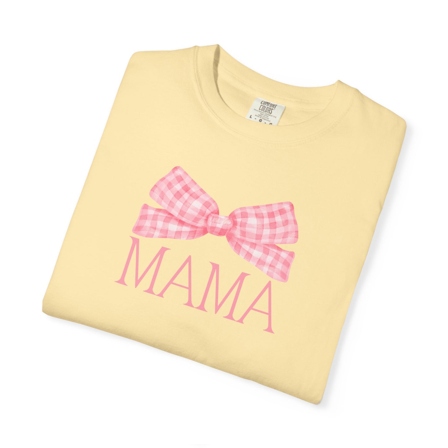 Mama Pink Bow Comfort Colors Tee