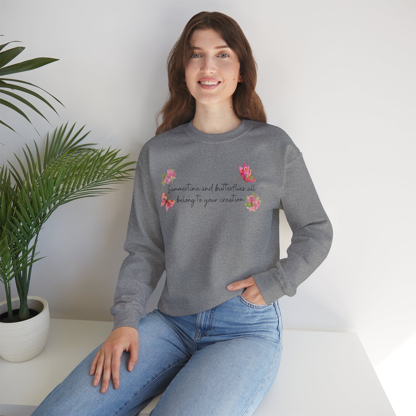 Summertime & Butterflies Crewneck Sweatshirt