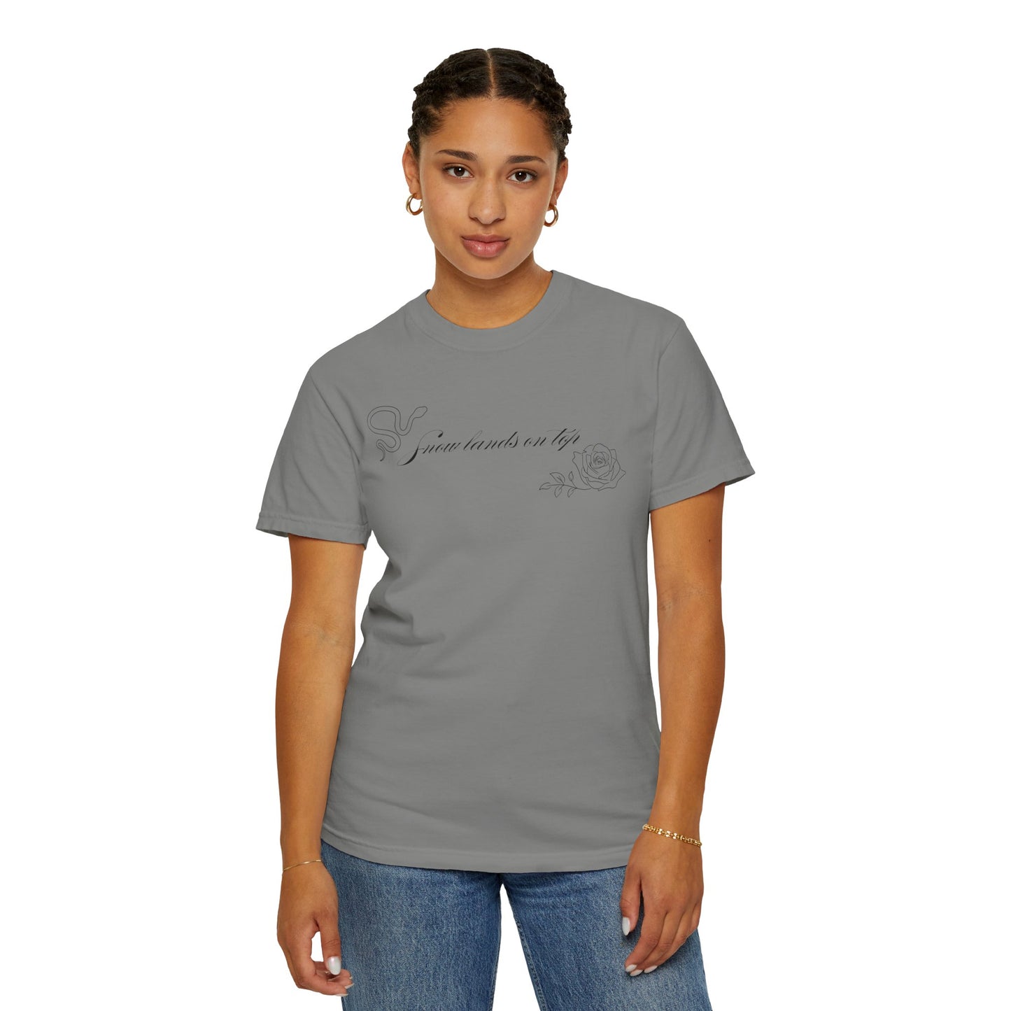 Snow Lands On Top Comfort Colors Tee