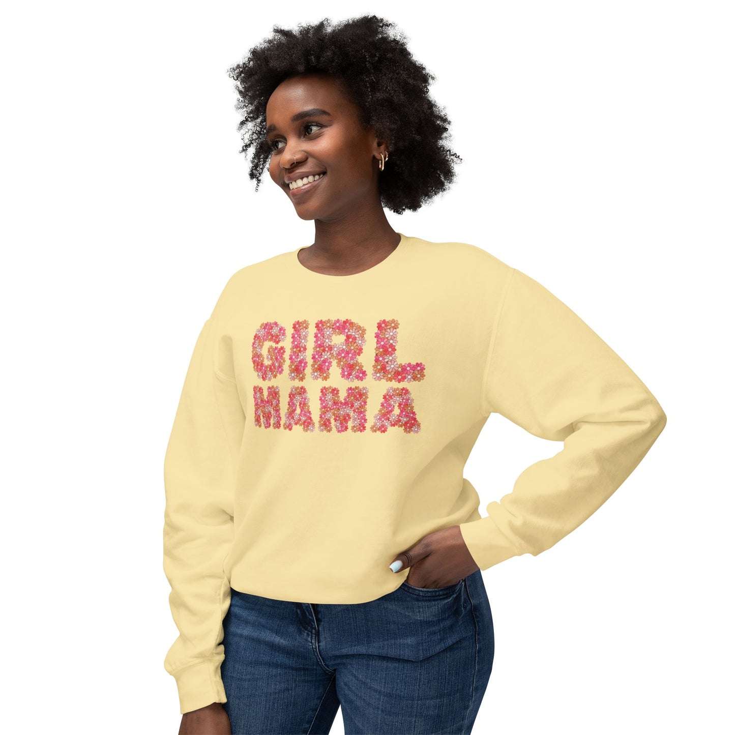 Girl Mama Floral Comfort Colors Sweatshirt