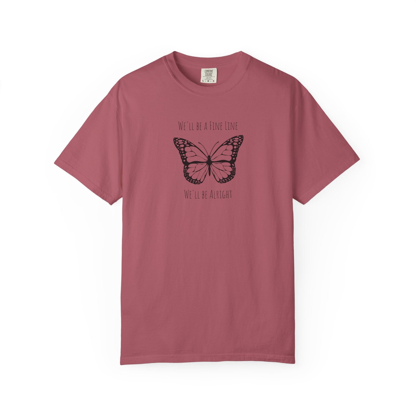 Fine Line Butterfly Comfort Colors Tee