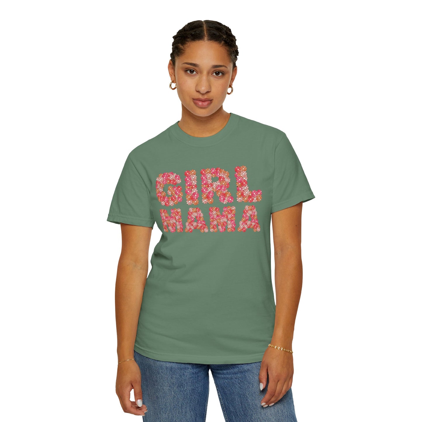 Girl Mama Floral Comfort Colors Tee
