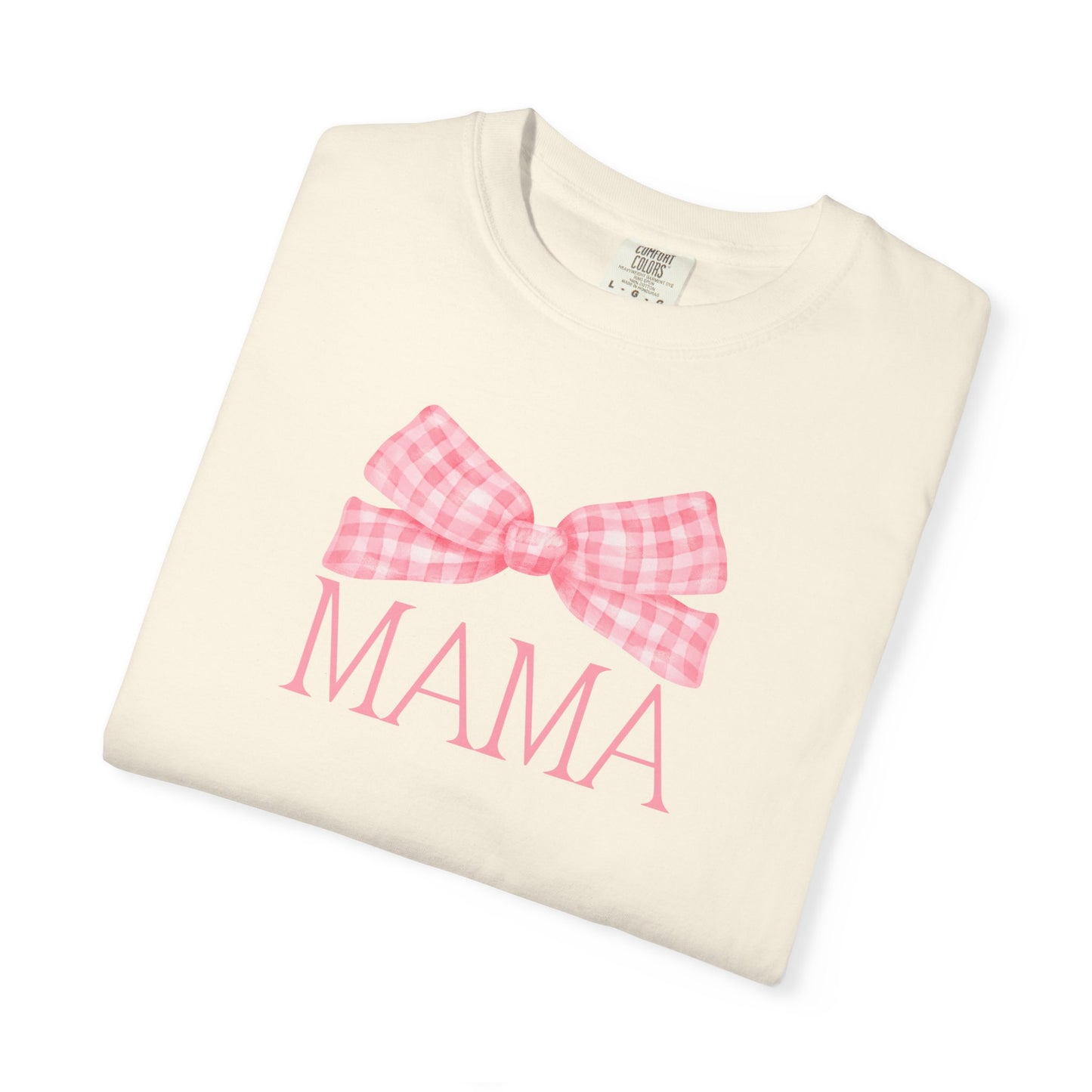 Mama Pink Bow Comfort Colors Tee