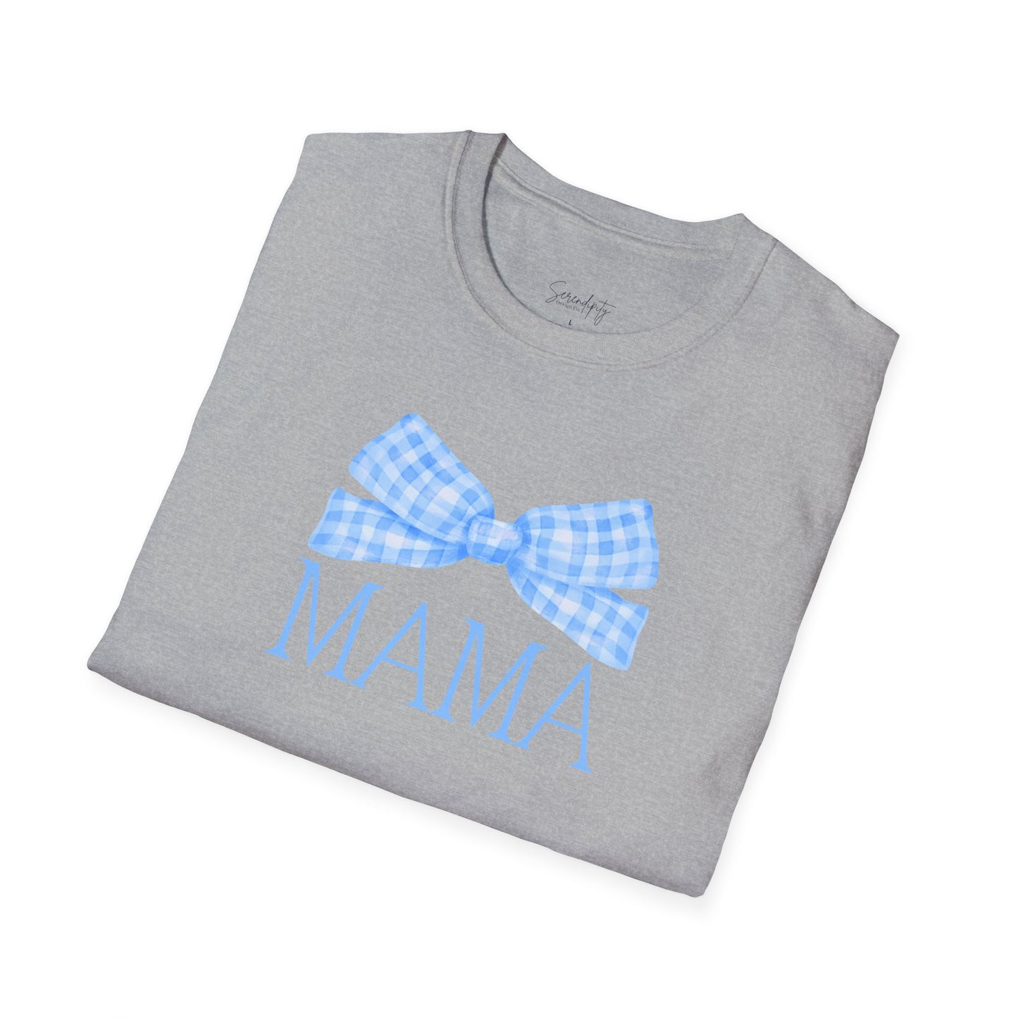Blue Bow Mama Soft Style Tee