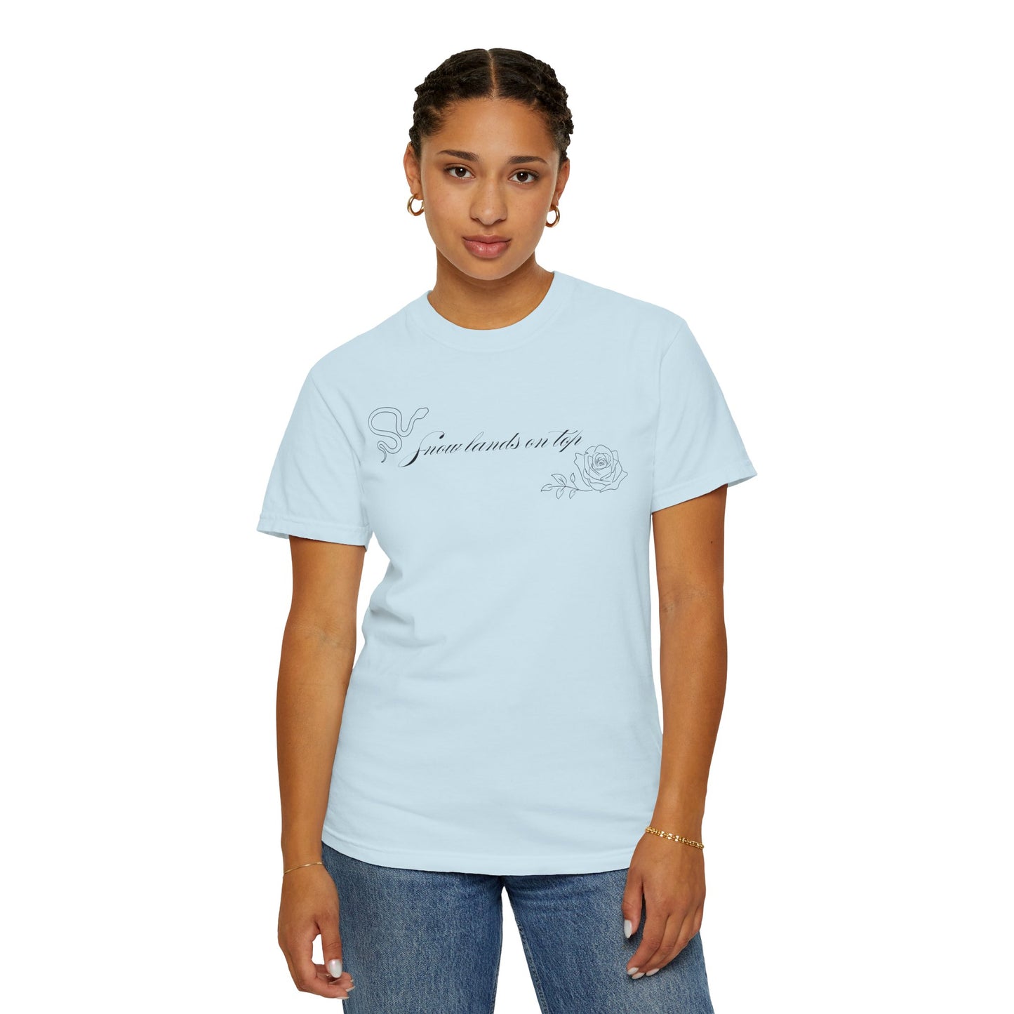 Snow Lands On Top Comfort Colors Tee