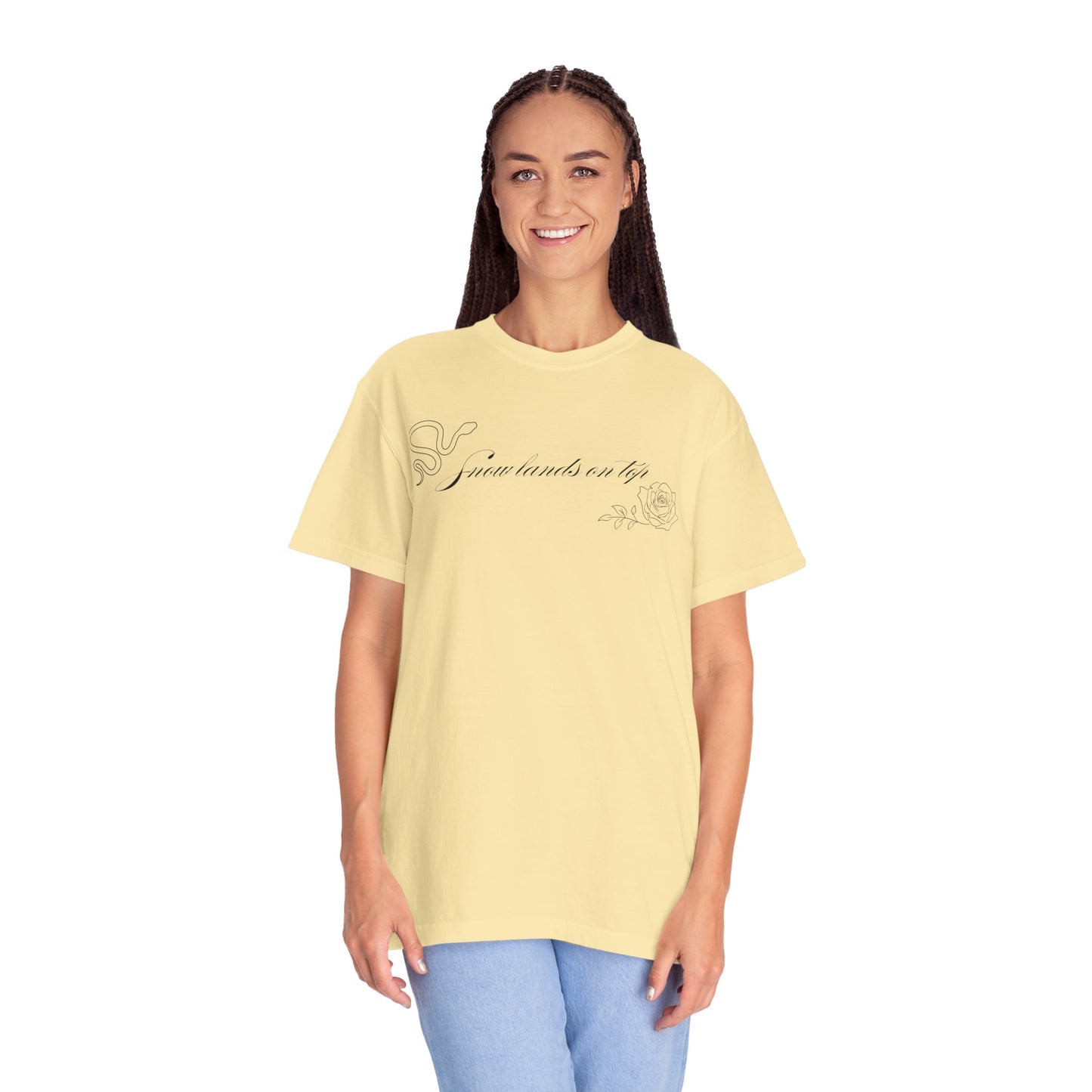 Snow Lands On Top Comfort Colors Tee
