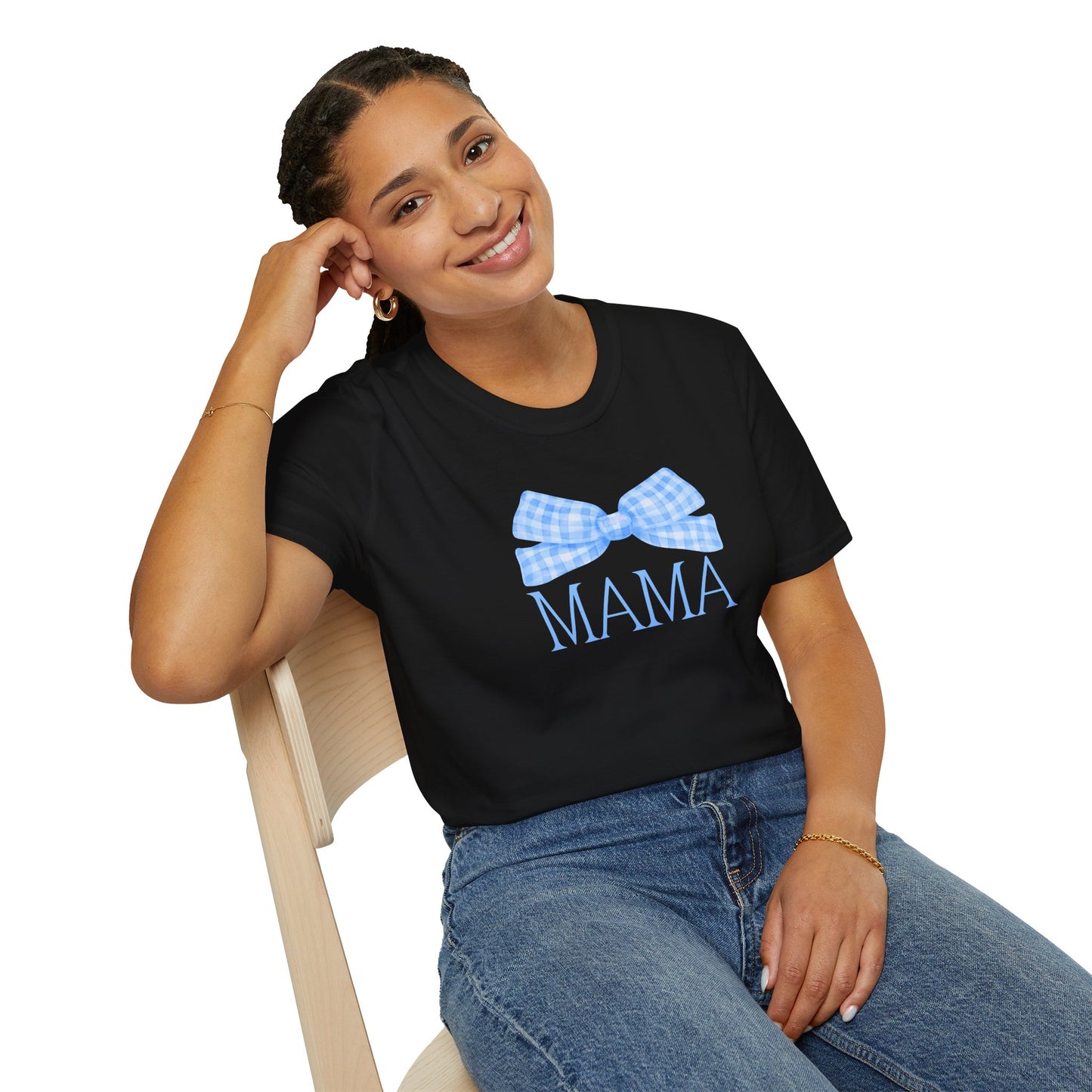 Blue Bow Mama Soft Style Tee