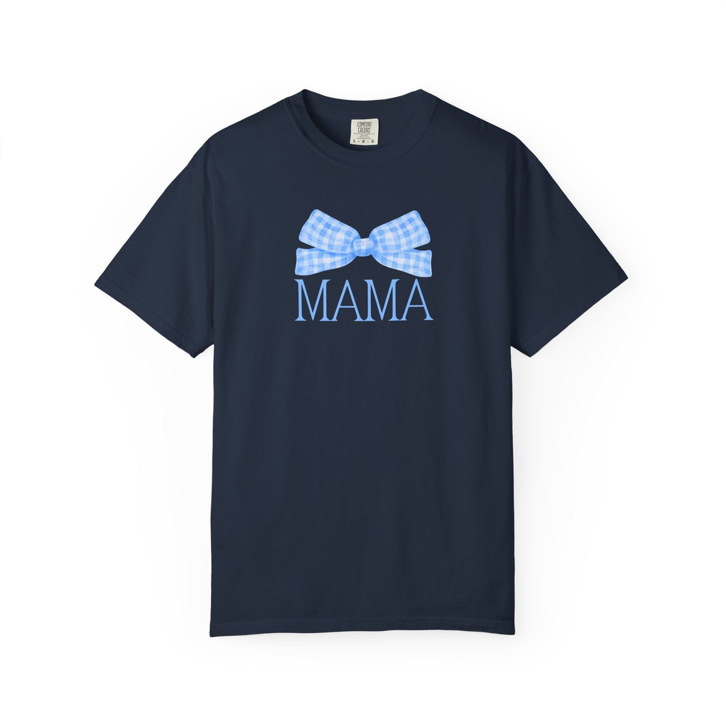 Mama Blue Bow Comfort Colors Tee