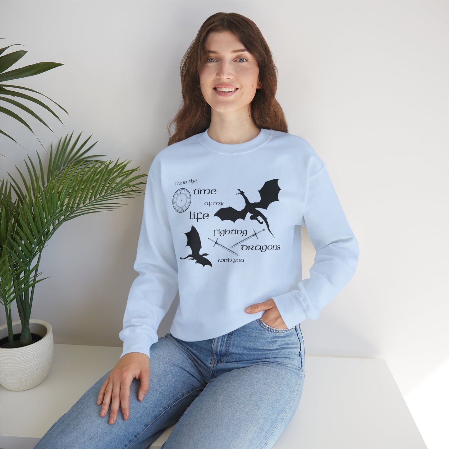 Fighting Dragons With You Crewneck Sweatshirt
