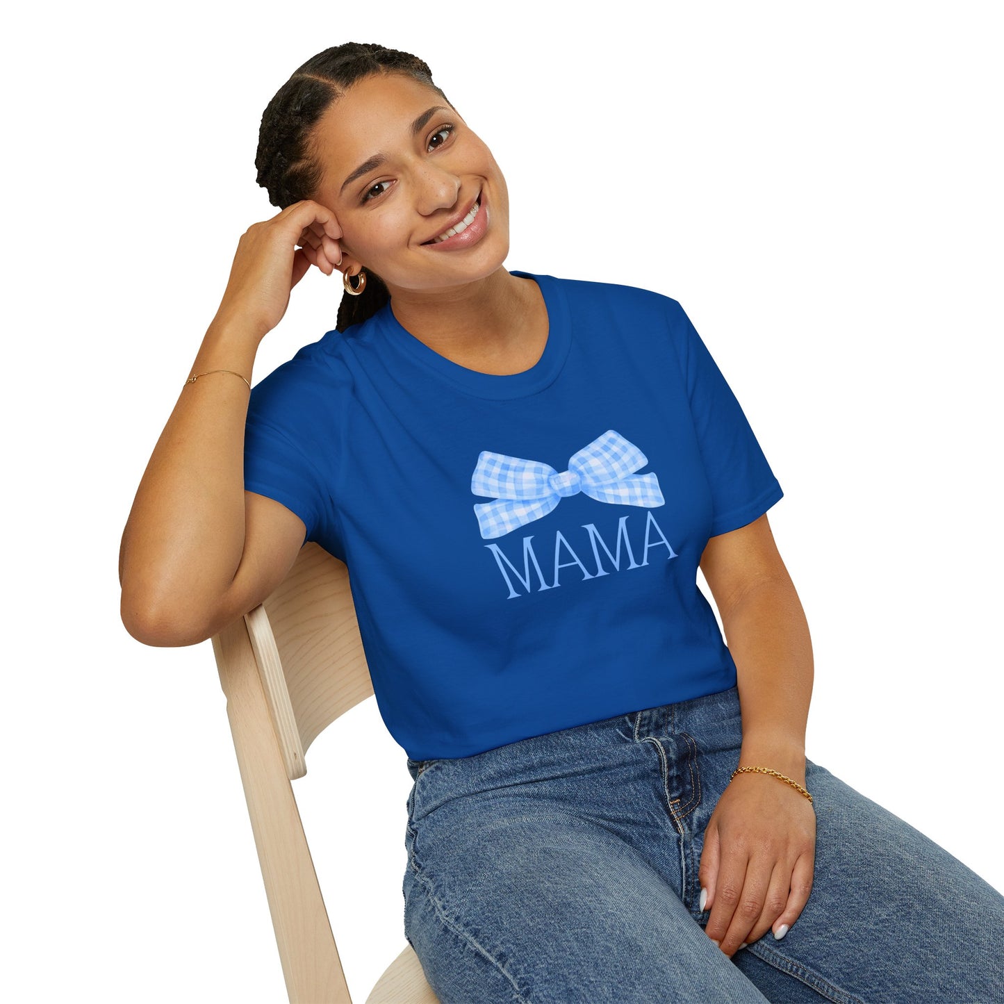 Blue Bow Mama Soft Style Tee