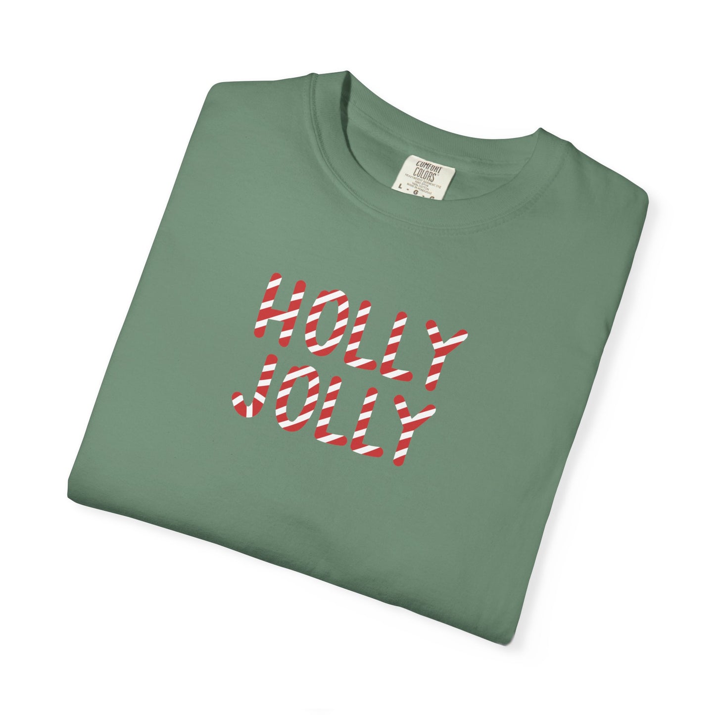 Holly Jolly Candy Cane Comfort Colors Tee
