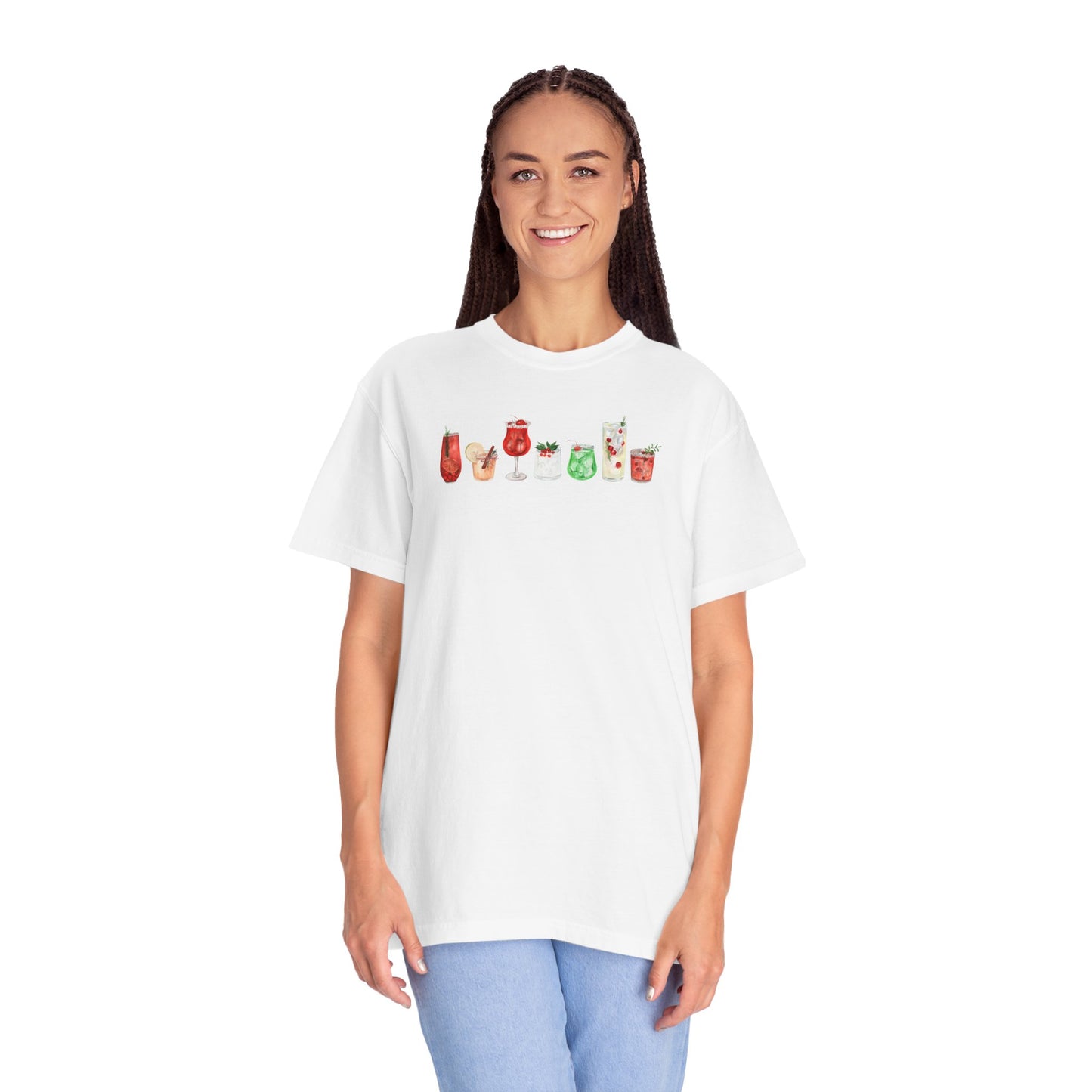 Christmas Cocktails Comfort Colors Tee