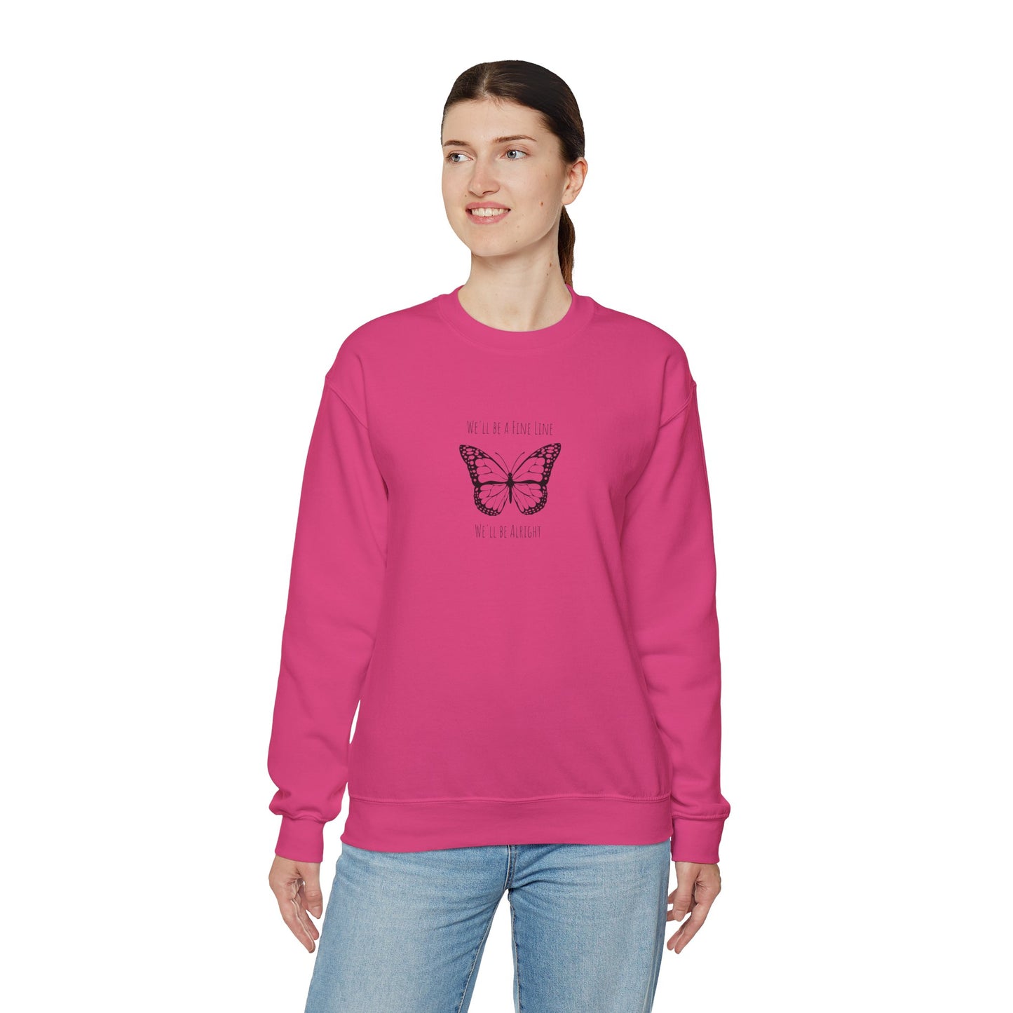 Fine Line Butterfly Unisex Crewneck