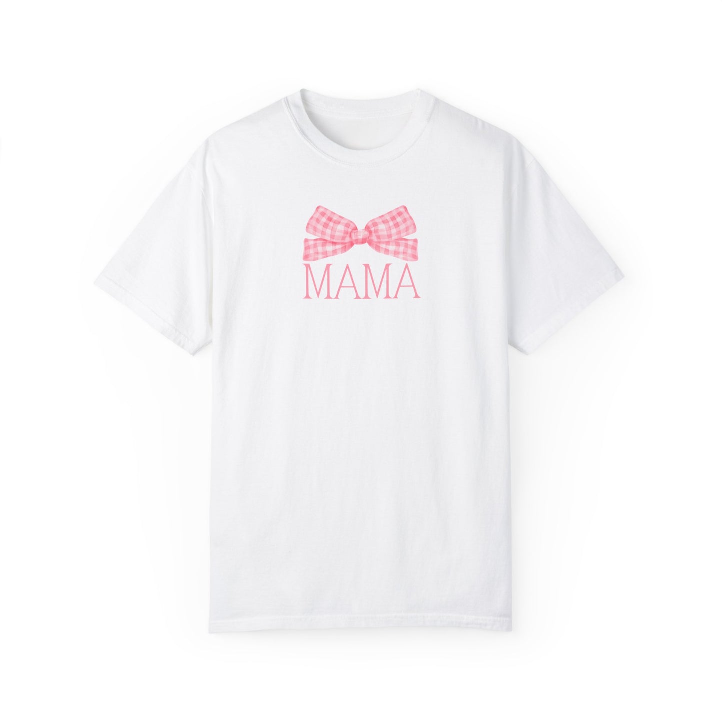 Mama Bow Pink Comfort Colors Tee