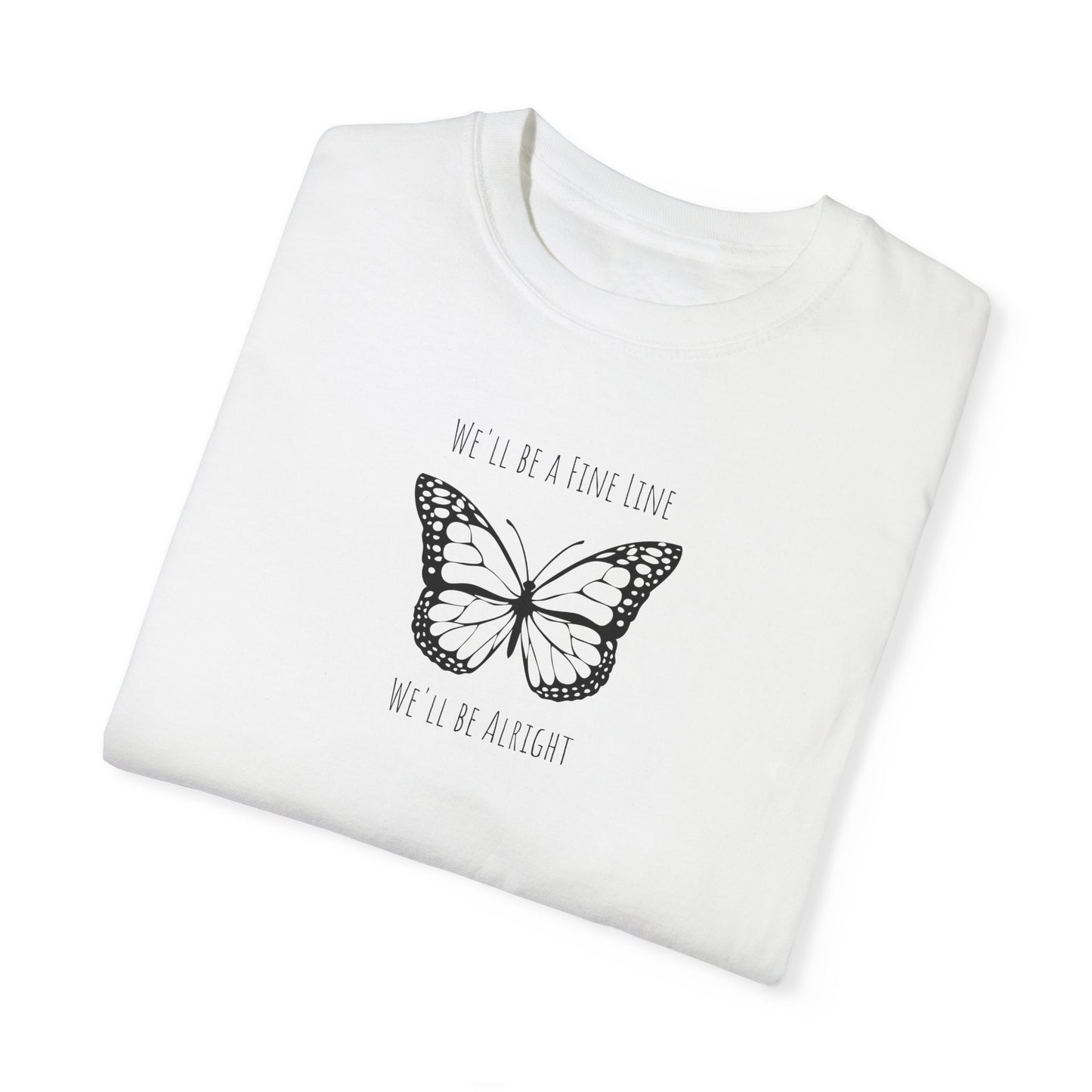 Fine Line Butterfly Comfort Colors Tee