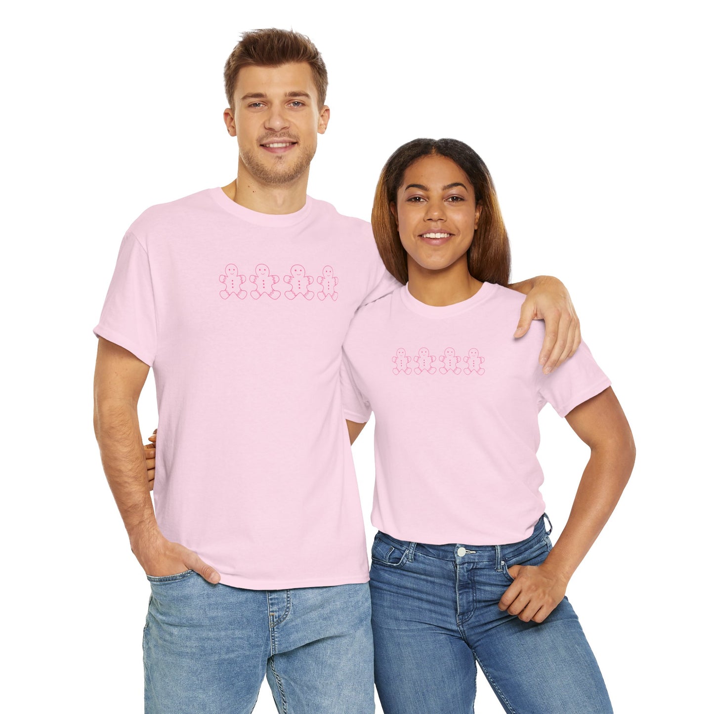 Pink Gingerbread Men Unisex Tee