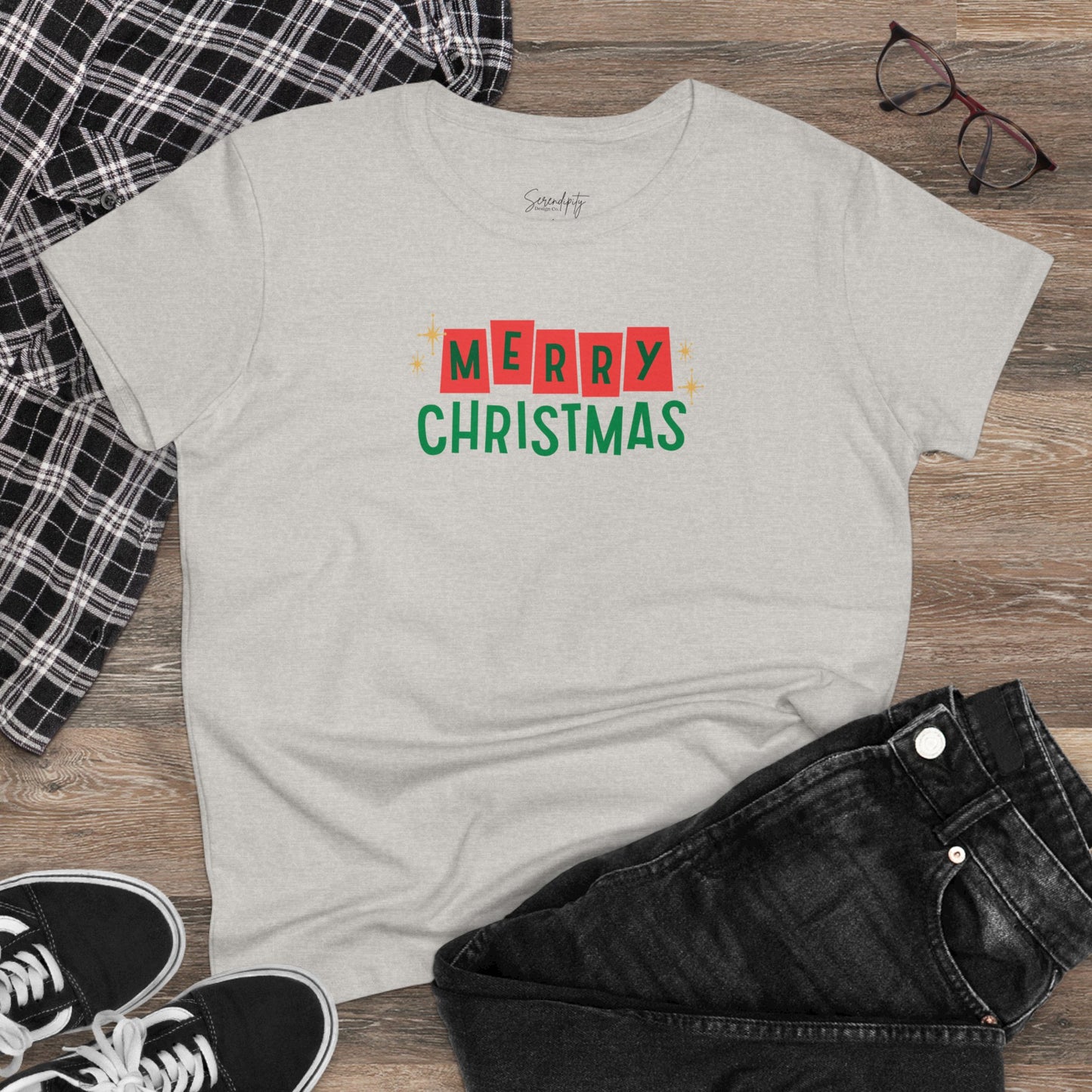 Retro Merry Christmas Baby Tee