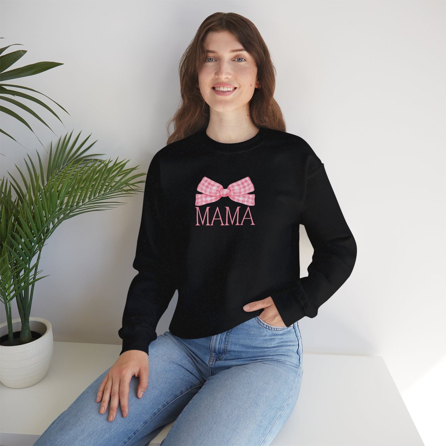 Mama Bow Pink Unisex Crewneck