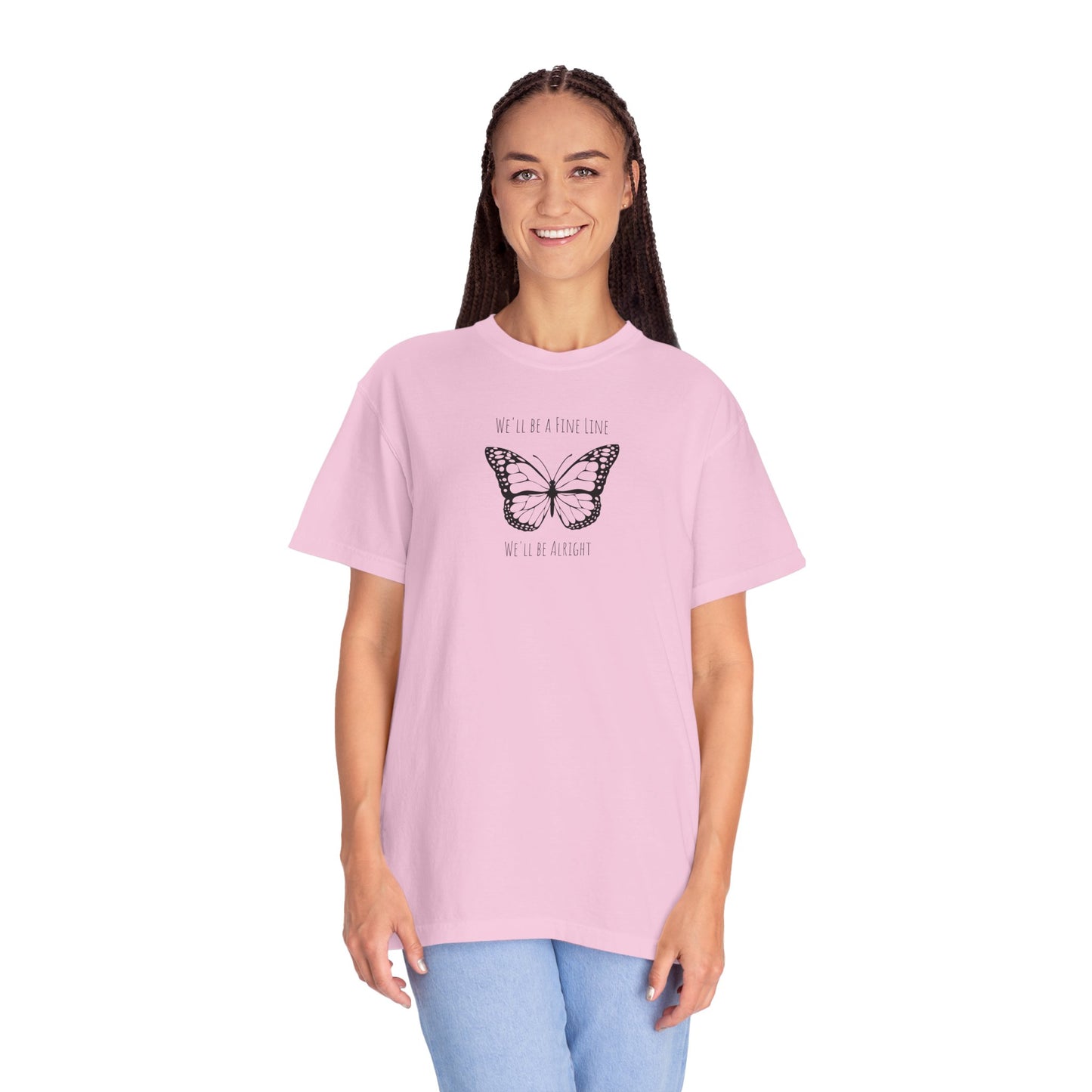 Fine Line Butterfly Comfort Colors Tee