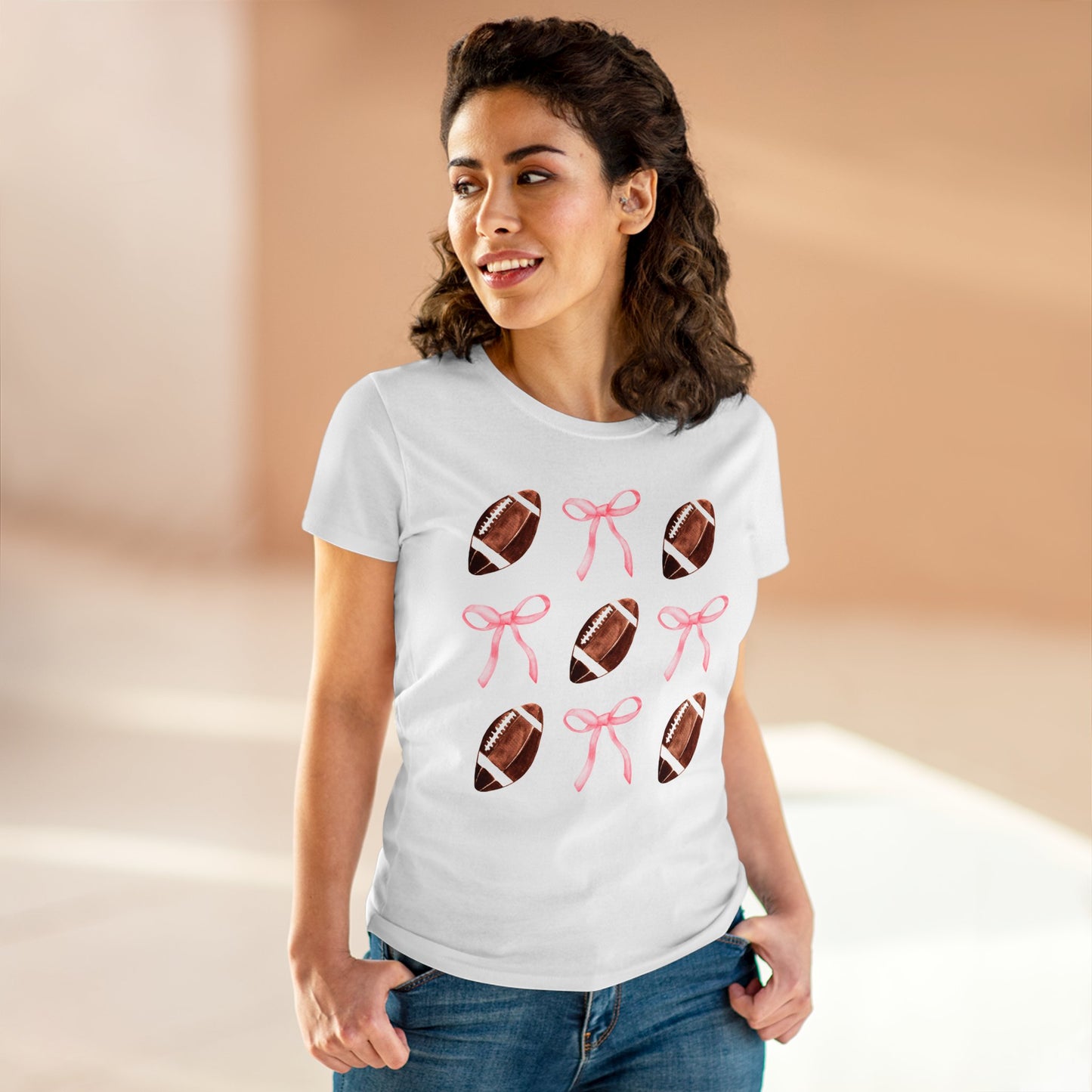 Football Bows Baby Tee