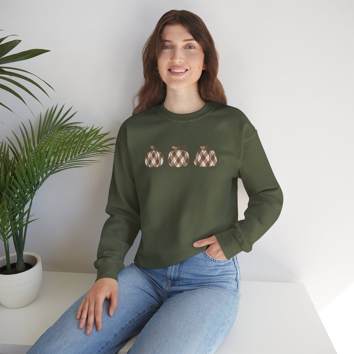 Plaid Pumpkins Unisex Crewneck