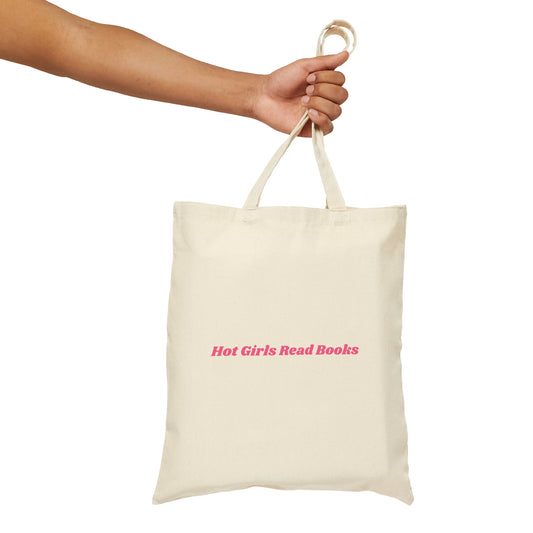 Hot Girls Read Books Dark Pink Cotton Tote Bag