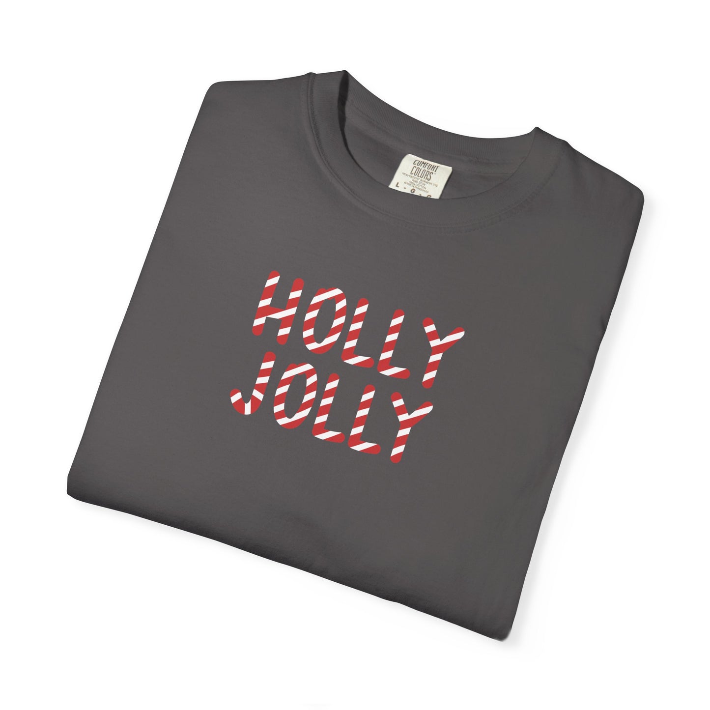 Holly Jolly Candy Cane Comfort Colors Tee