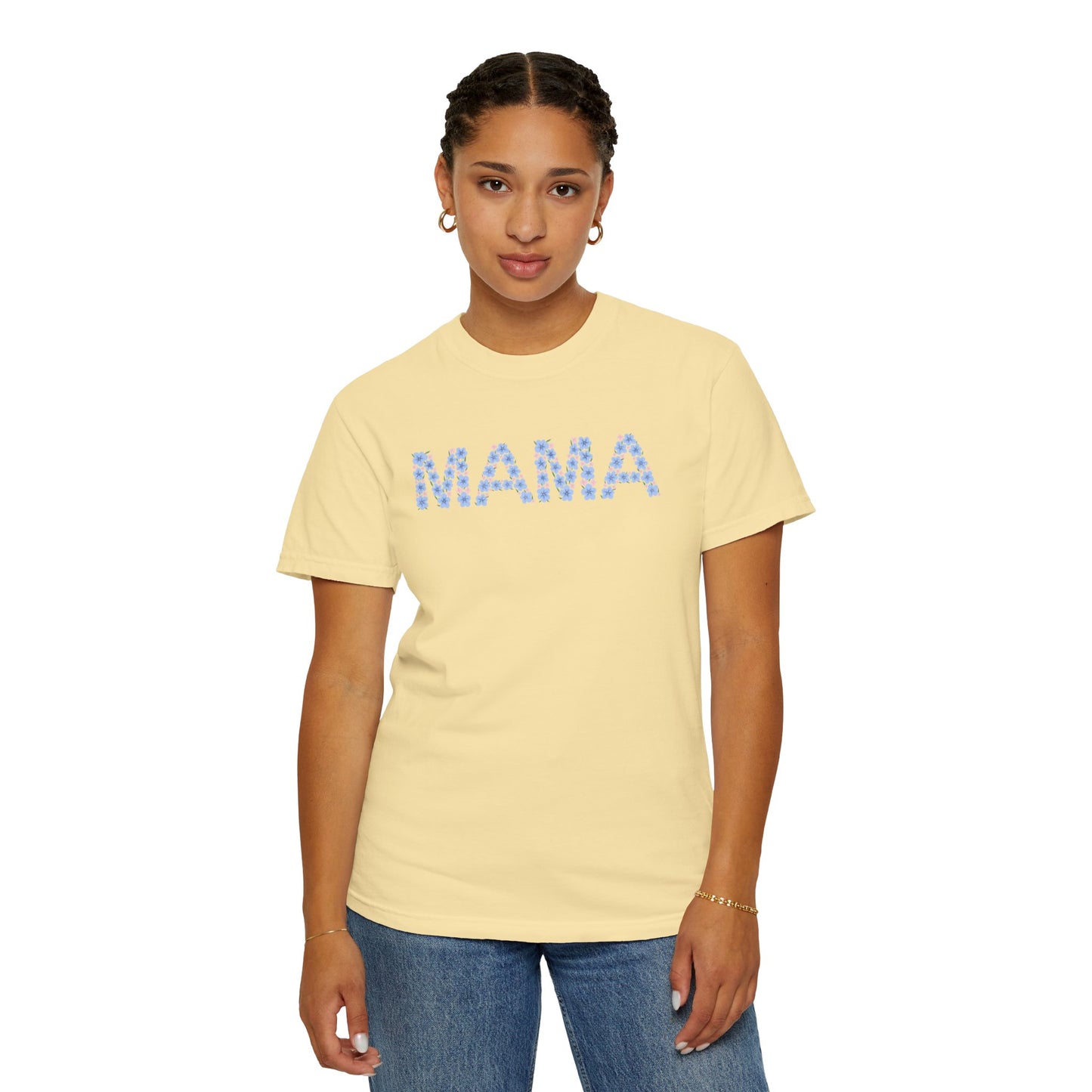 MAMA Floral Comfort Colors Tee