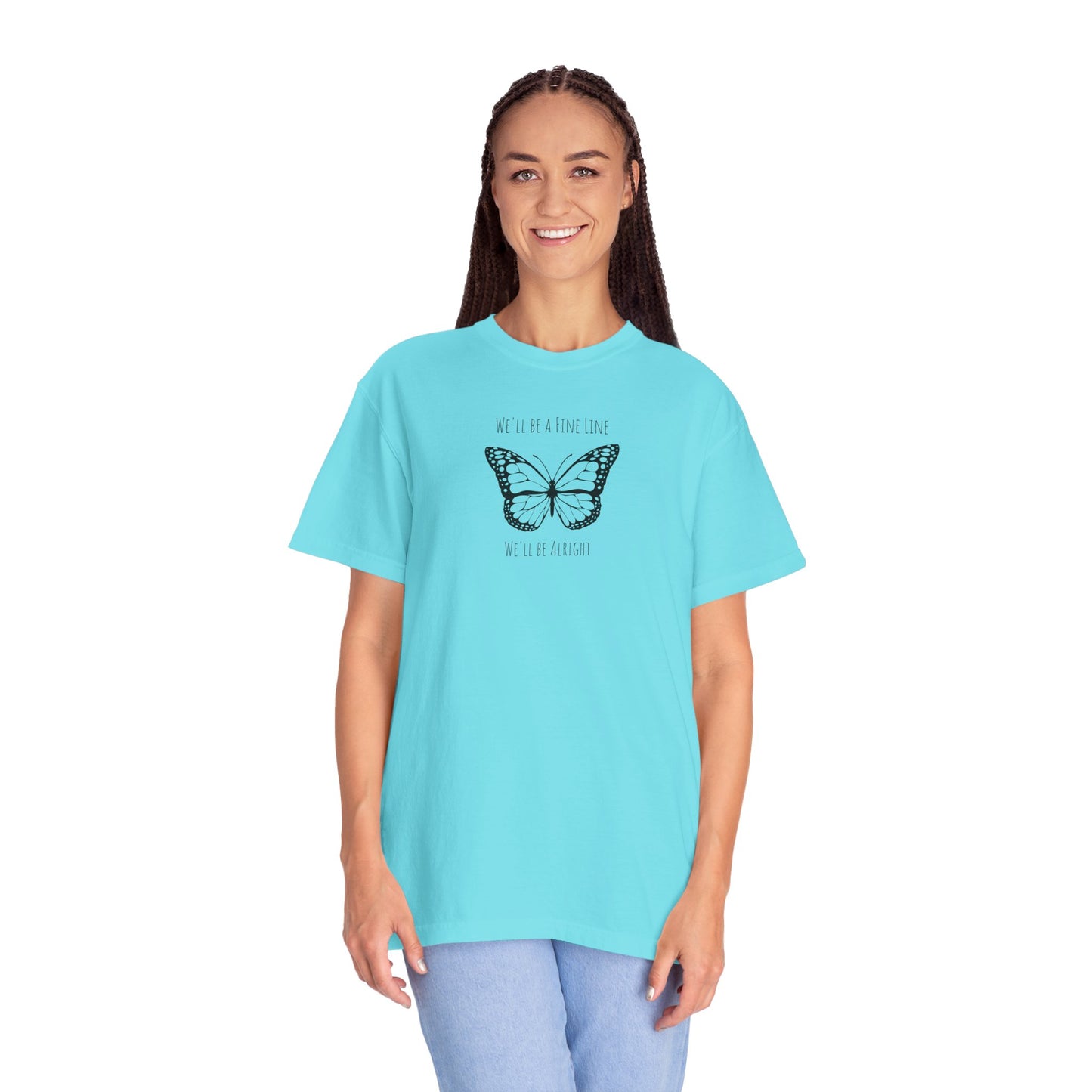 Fine Line Butterfly Comfort Colors Tee