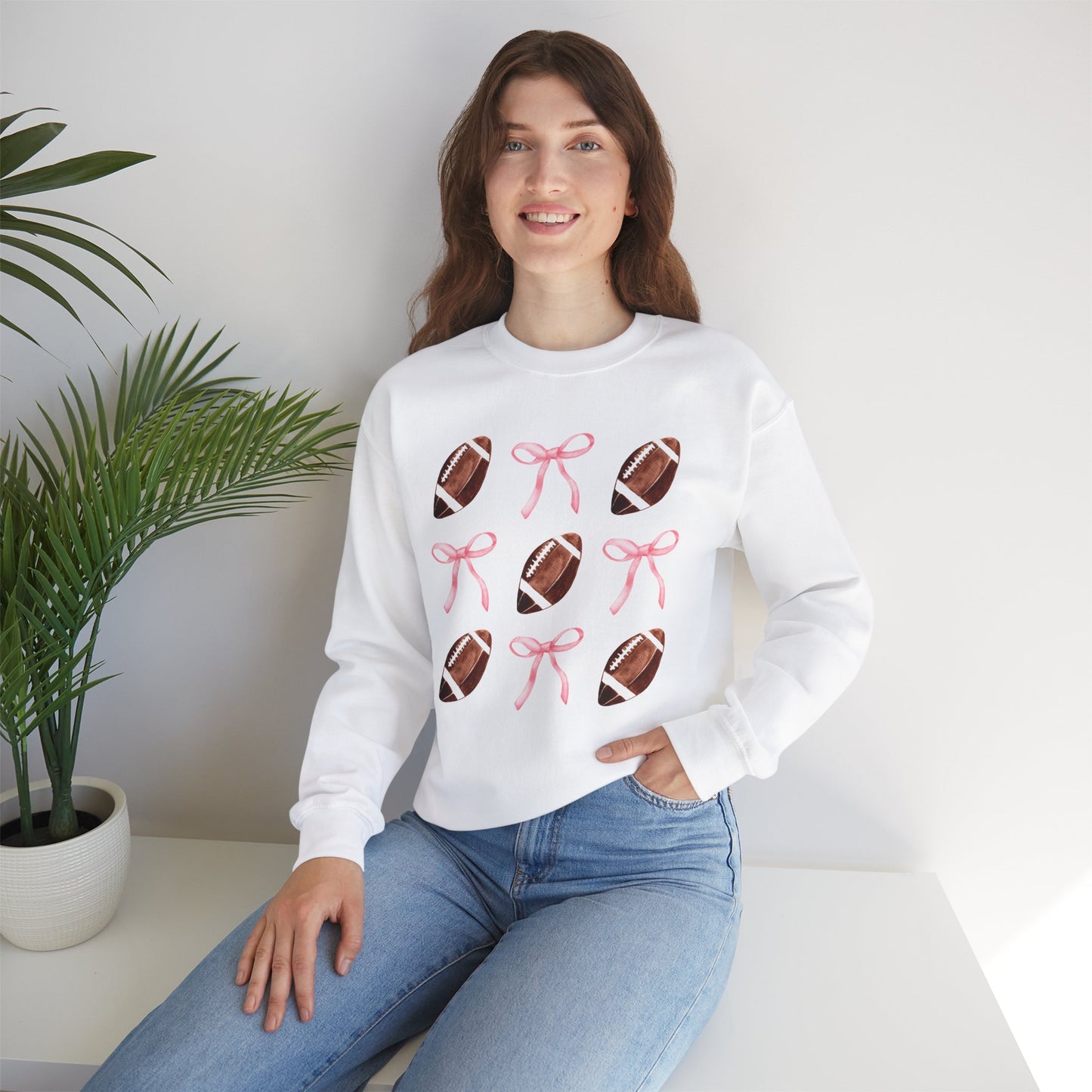 Football Bows Unisex Crewneck