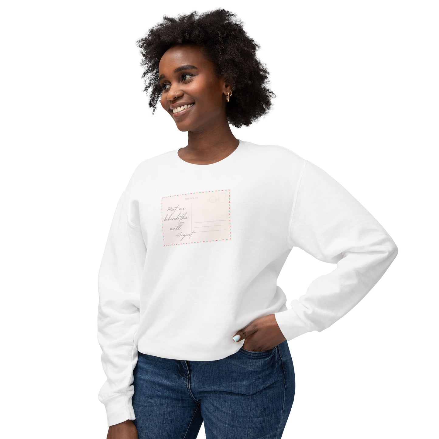 Vintage Postcard Unisex Lightweight Crewneck Sweatshirt, Cozy Pullover, Fall Fashion, Gift Idea, Casual Style, Relaxed Wear