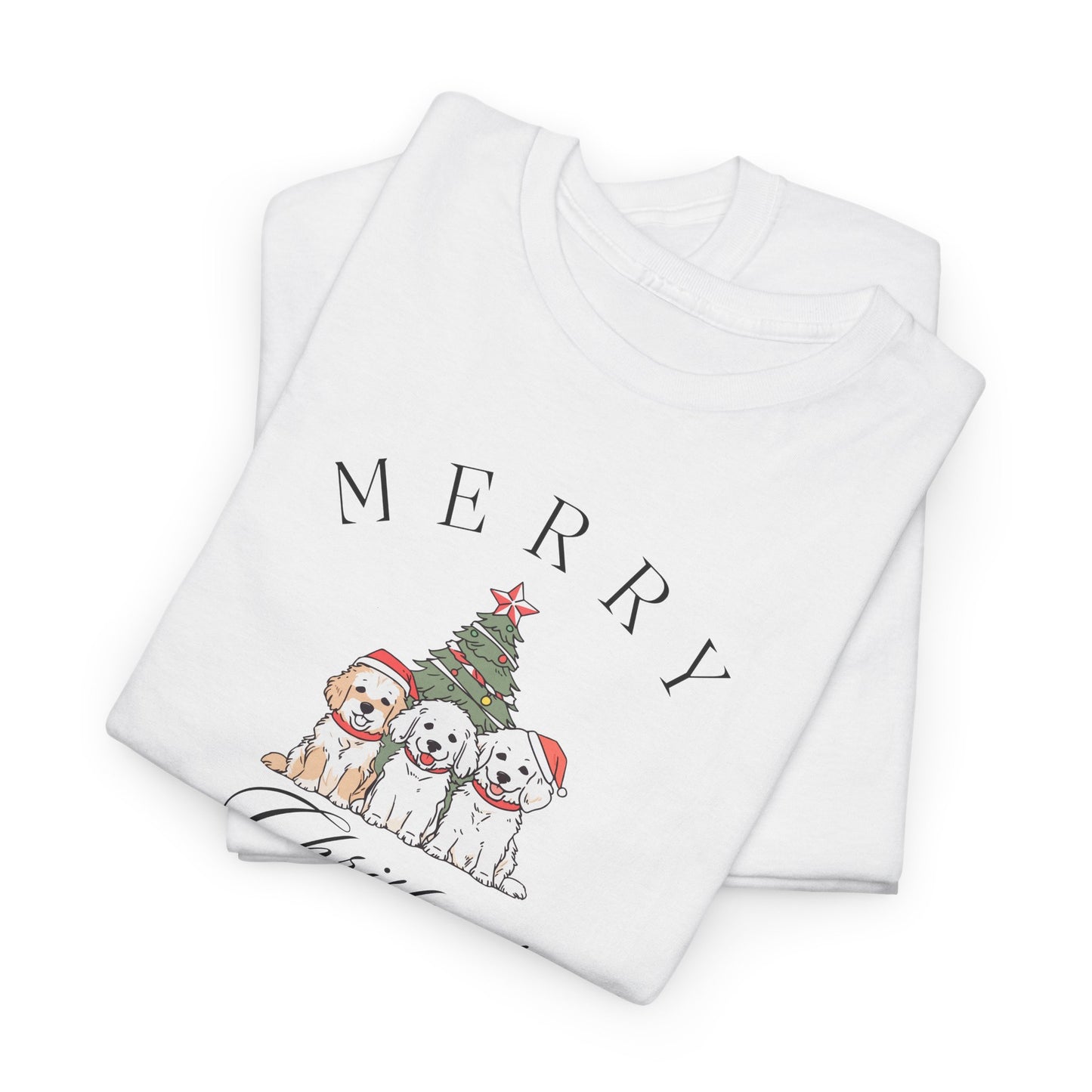 Merry Christmas Puppies Unisex Tee