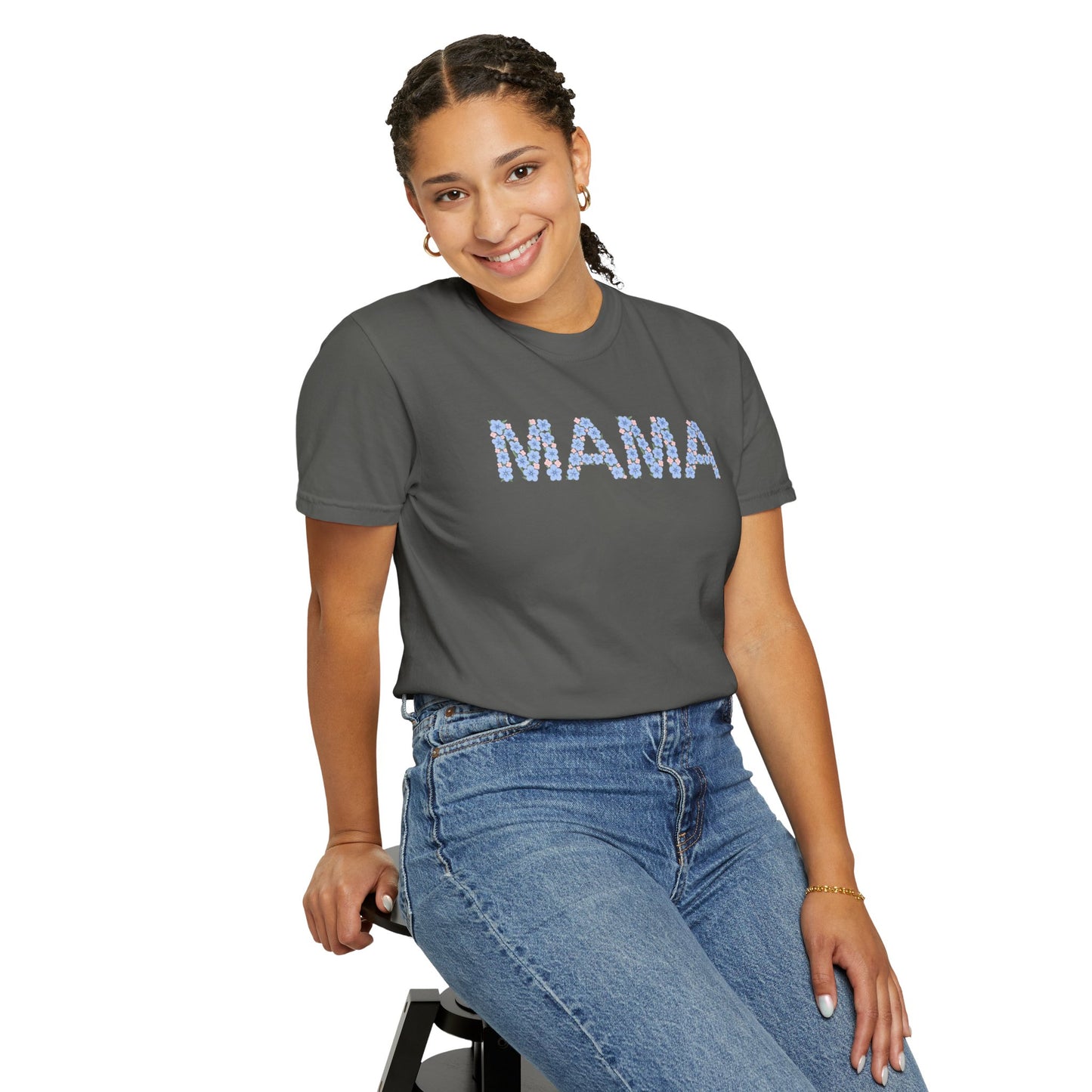 MAMA Floral Comfort Colors Tee