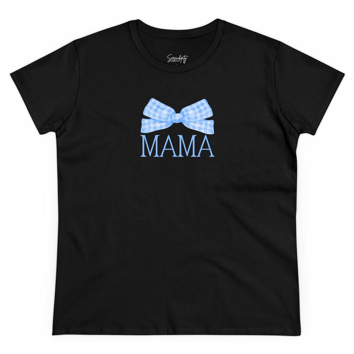 Mama Bow Blue Baby Tee