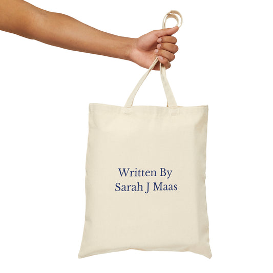 Written By Sarah J Maas Dark Blue Cotton Tote Bag