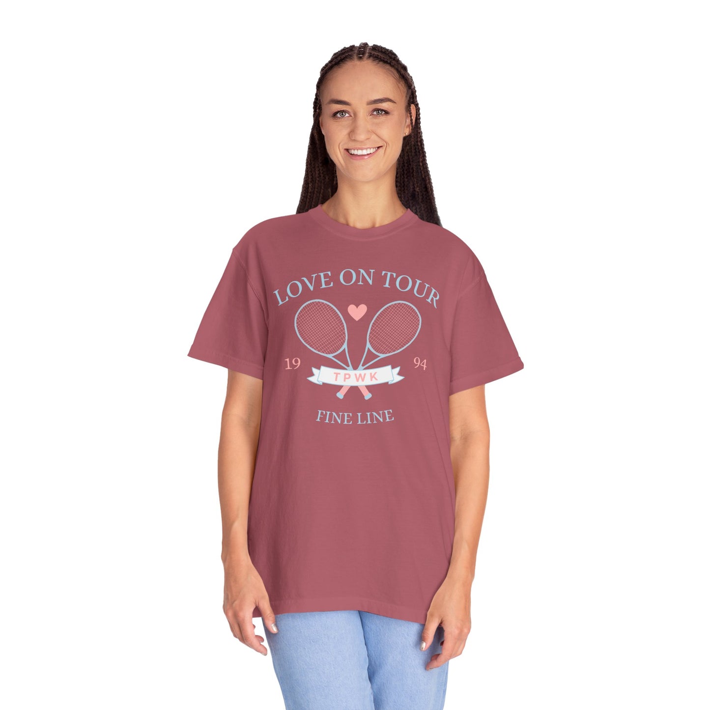 Love On Tour Tennis Club Comfort Colors Tee