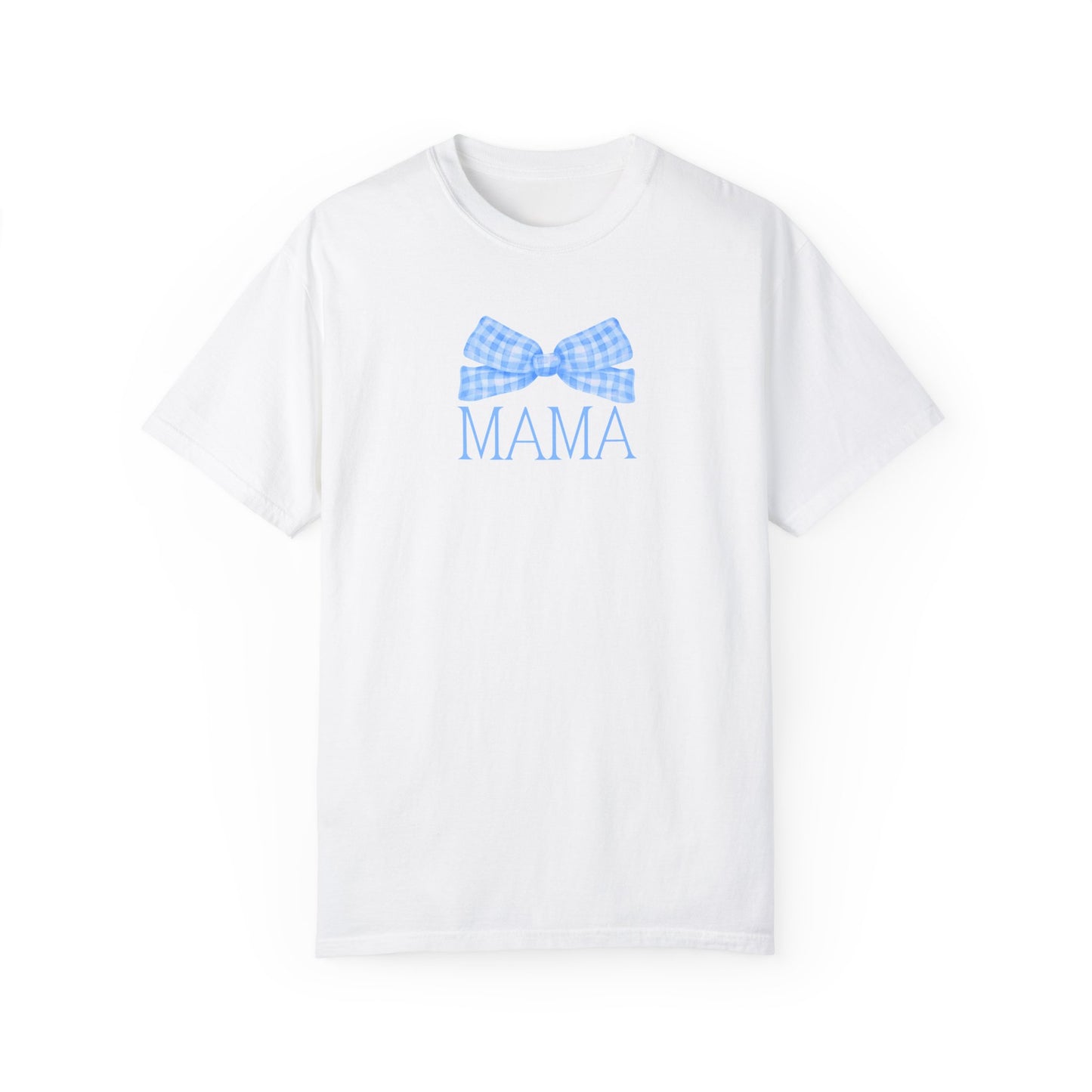 Mama Bow Blue Comfort Colors Tee