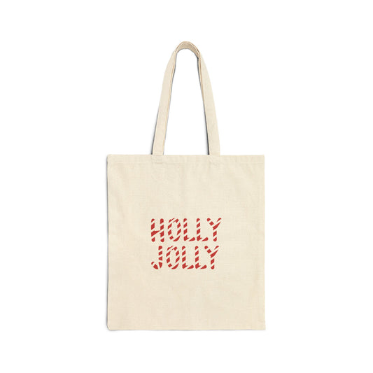 Holly Jolly Candy Cane Tote Bag